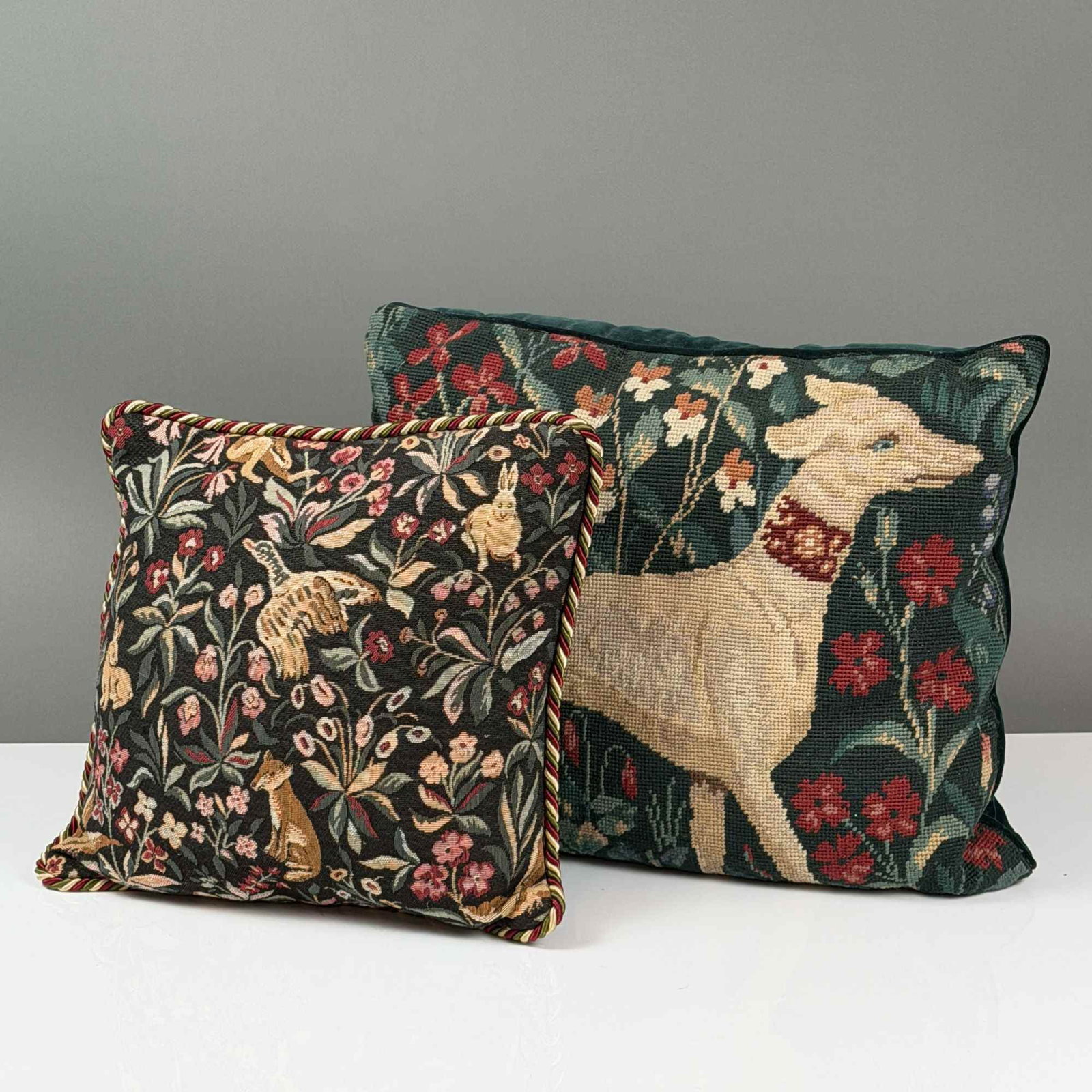 2pc Handwoven and Needlepoint Pillows (1 of 4)
