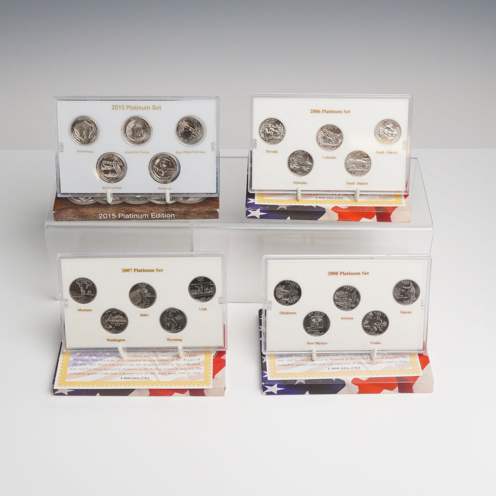 4pc US State and America the Beautiful Platinum-Layered Quarter Sets (1 of 5)