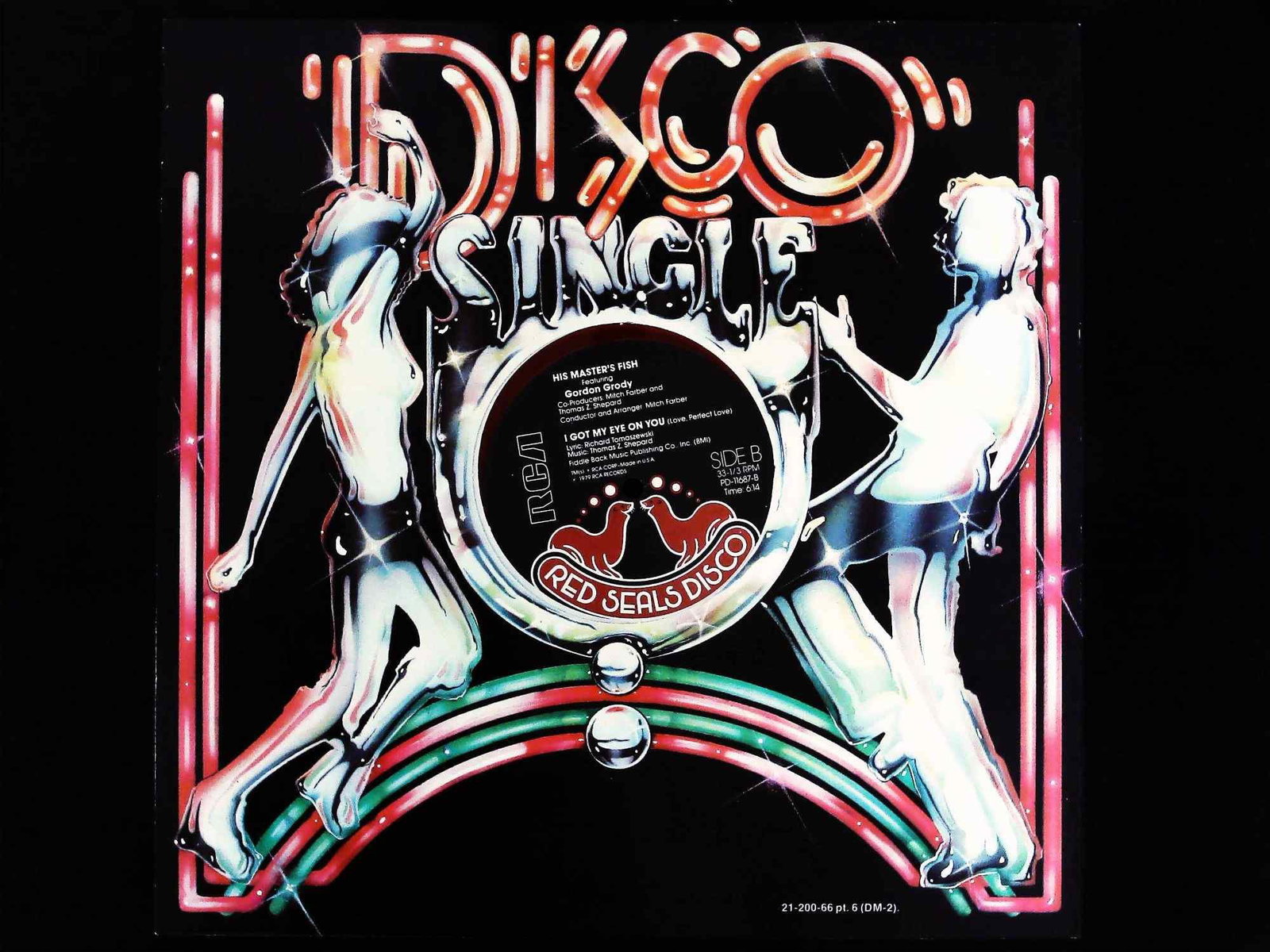 RCA Red Seal Disco 12 Inch Single Gordon Groovy 1978: A single 12-inch vinyl record in its original album cover, identified as a Disco Single released on the RCA RED SEALS DISCO label, copyrighted ??- 1978. The record features tracks including "HIS MASTE