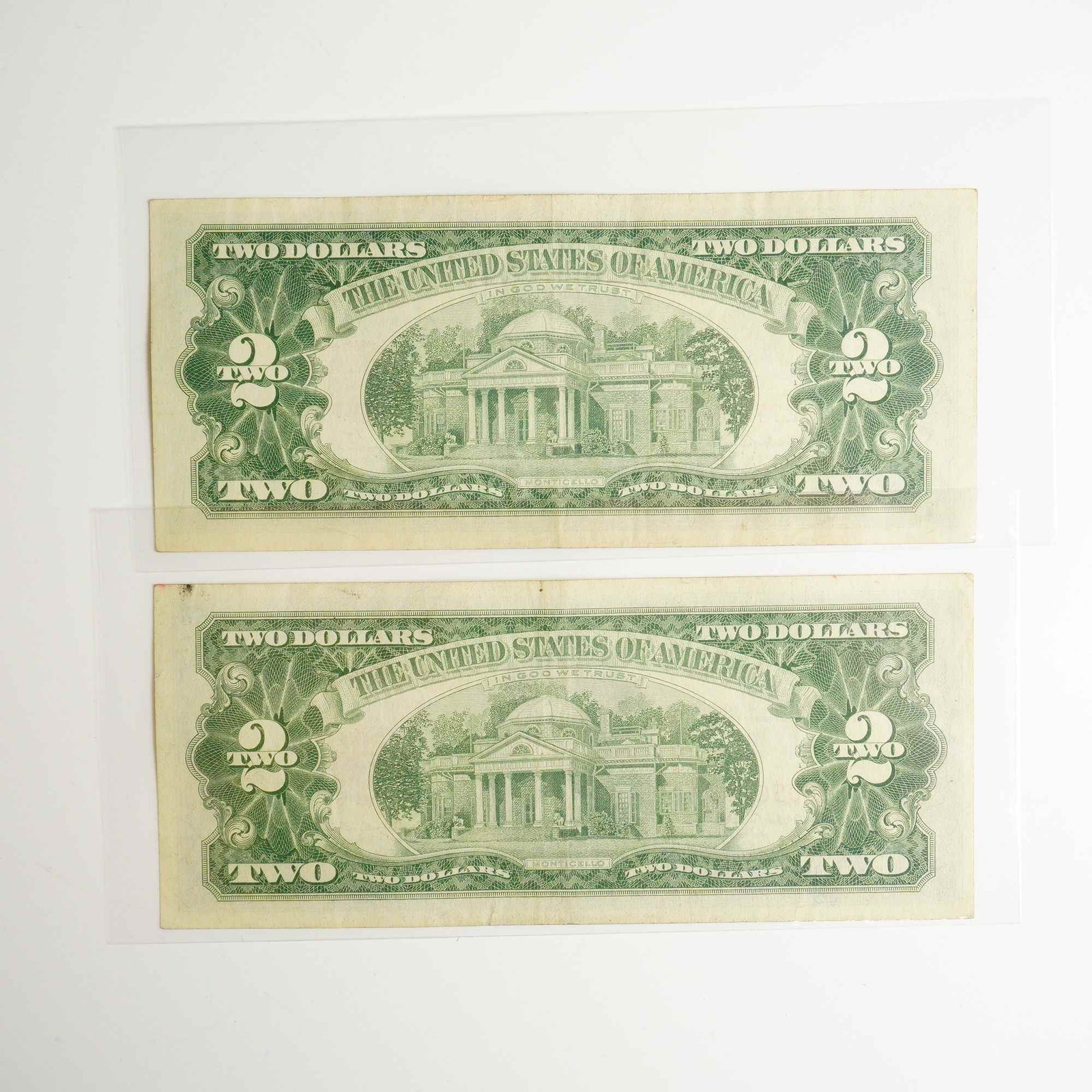 Two 1963 US Two Dollars Red Seal Star Notes - 2