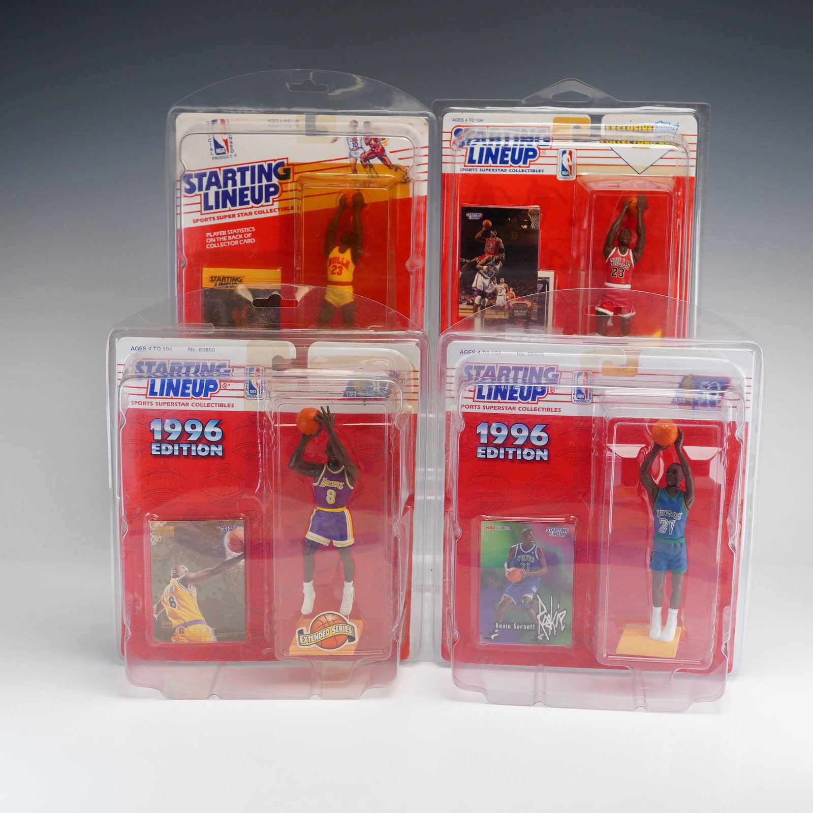 4pc NBA Starting Lineup Action Figures Including Kobe Bryant and Michael Jordan (1 of 3)