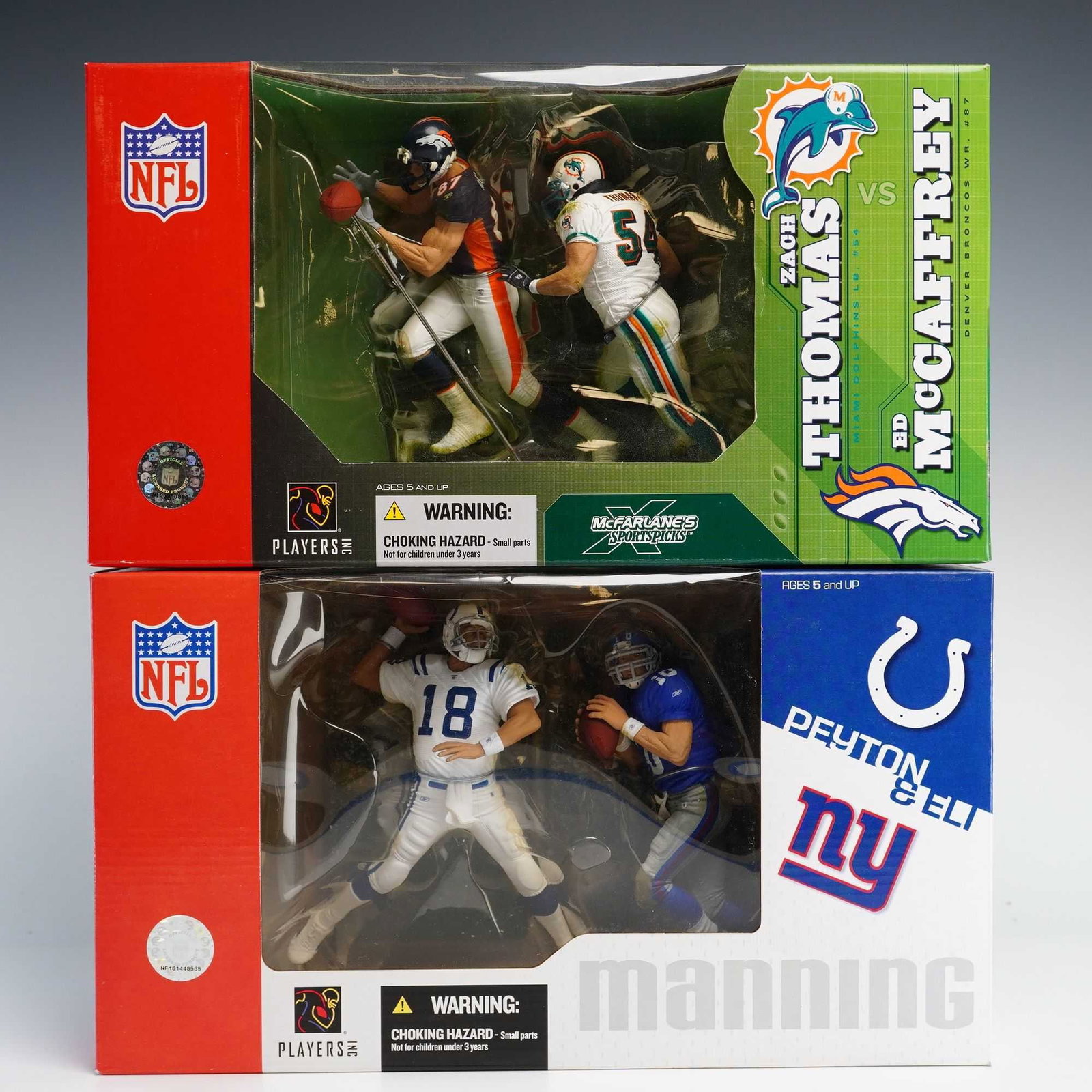 2pc McFarlane Toys NFL Sportspicks Deluxe 2-Pack Action Figure Sets Featuring Manning Brothers and (1 of 3)