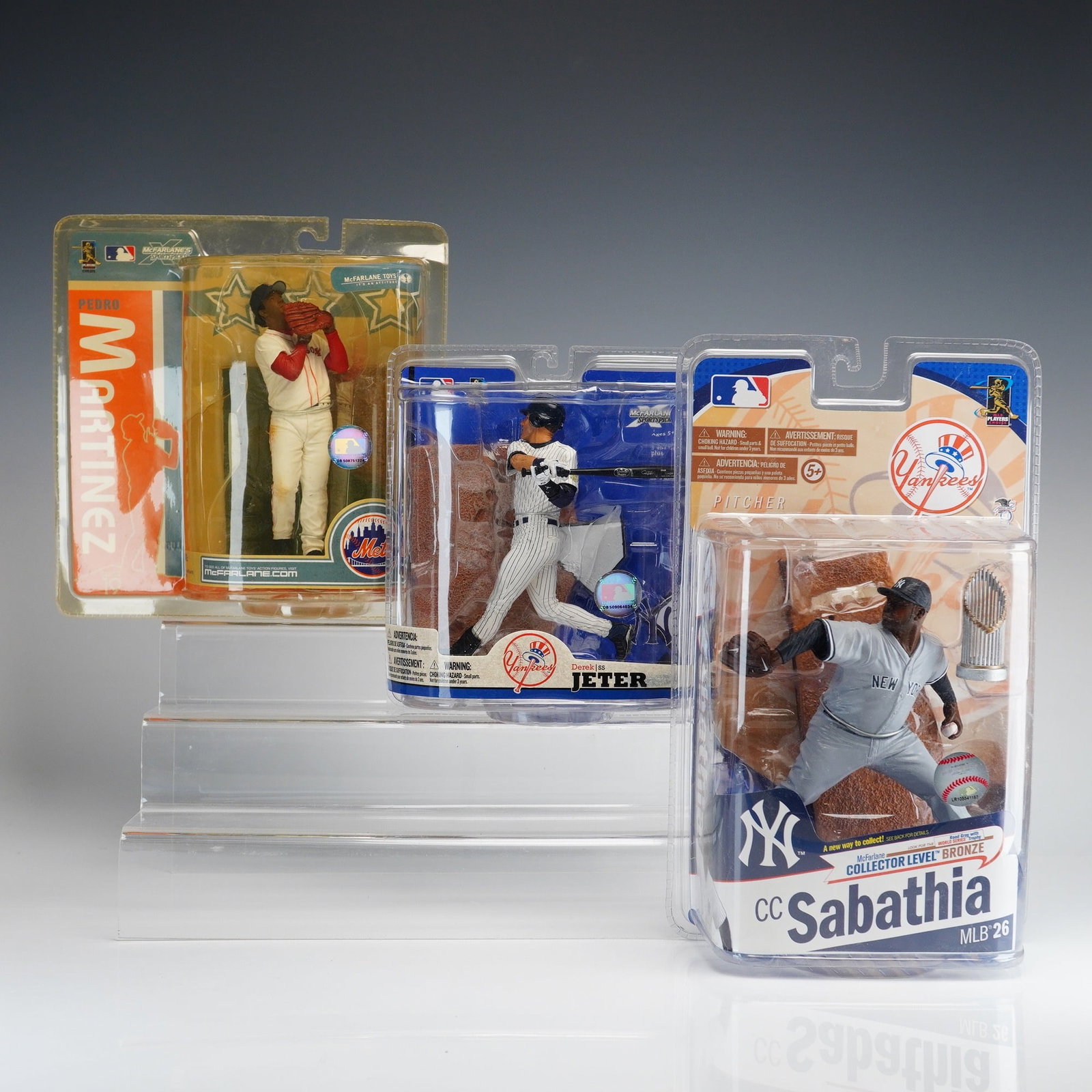 3pc McFarlane Toys MLB SportsPicks Action Figures Featuring Pedro Martinez, Derek Jeter, and CC (1 of 3)