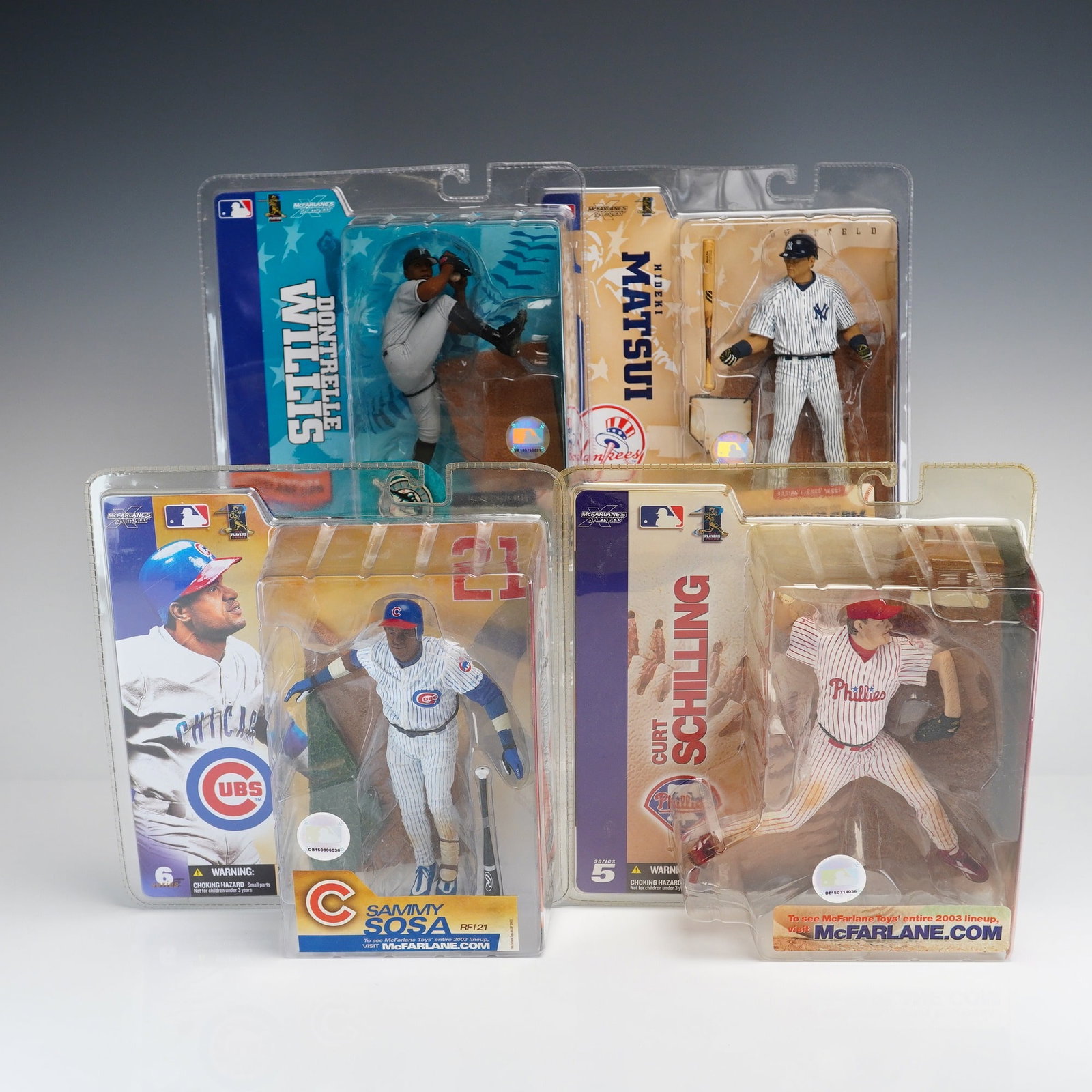 4pc McFarlane Toys MLB Sportspicks Action Figures Featuring Sammy Sosa, Dontrelle Willis, Hideki (1 of 3)