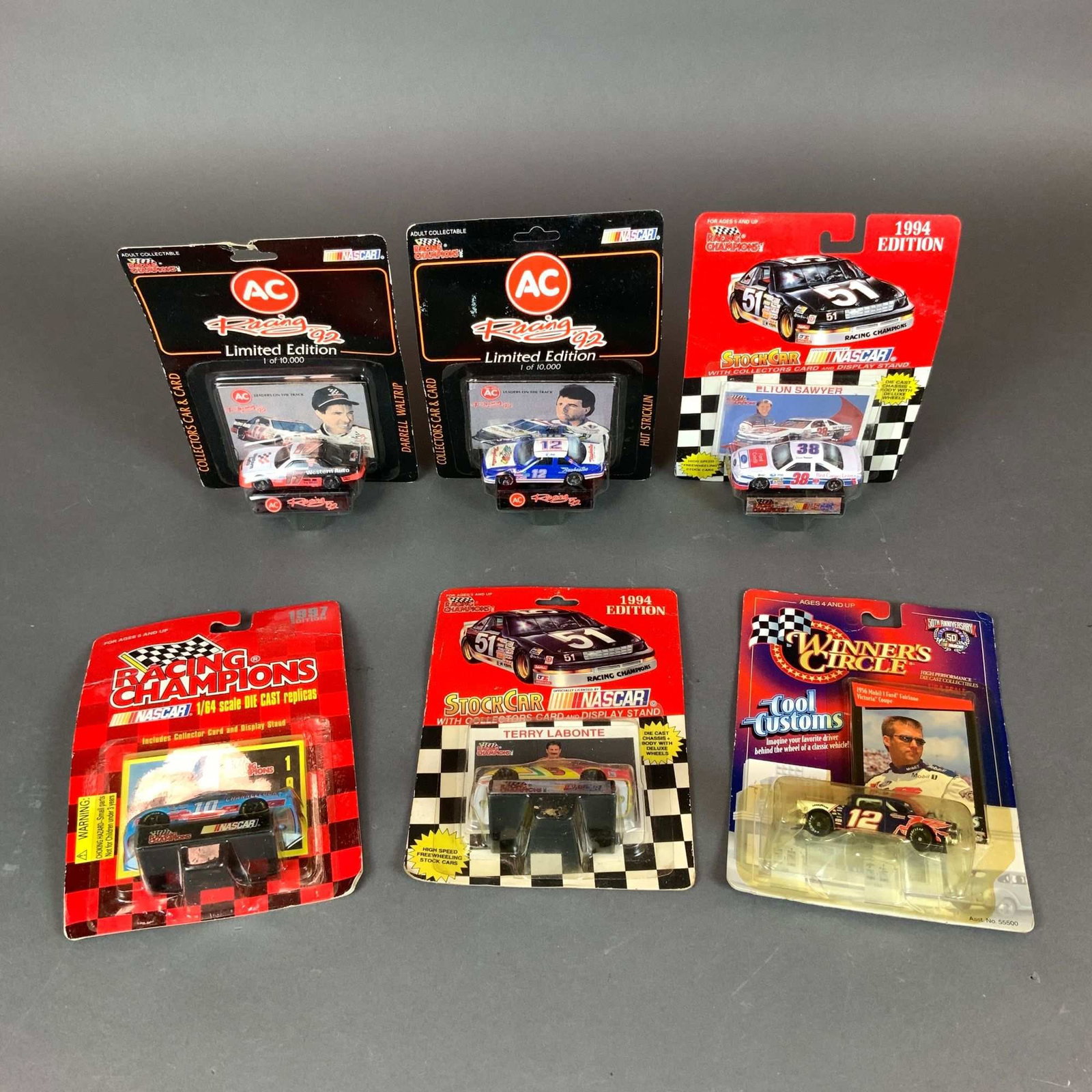 Six Racing Champions & Winner's Circle Vintage Die-Cast Models with Collectors Cards (1 of 3)