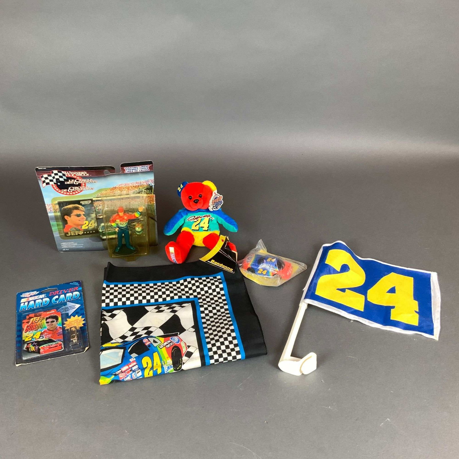 Six Vintage Jeff Gordon #24 NASCAR Memorabilia and Collectibles Including Winner's Circle Figure and (1 of 5)