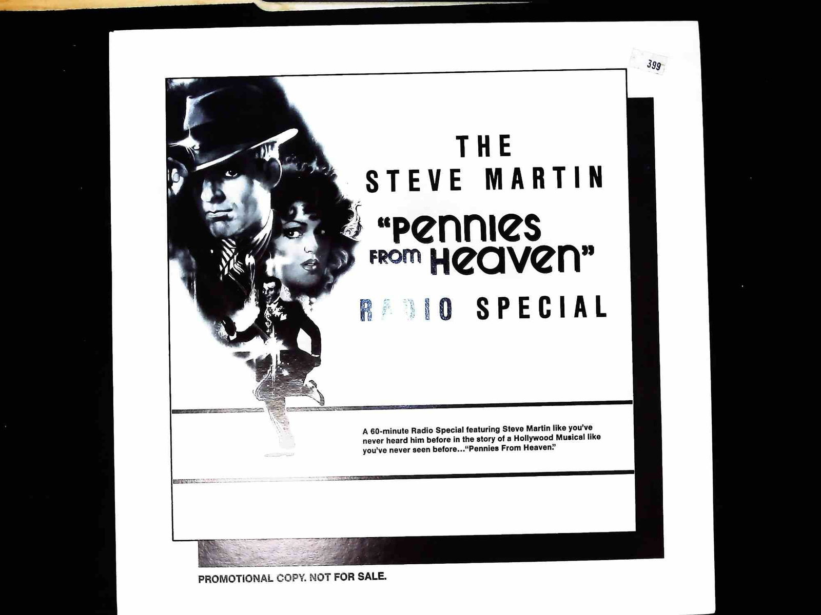 1981 Steve Martin Pennies From Heaven 60-Minute Radio Special Promotional LP Record Sleeve (1 of 2)