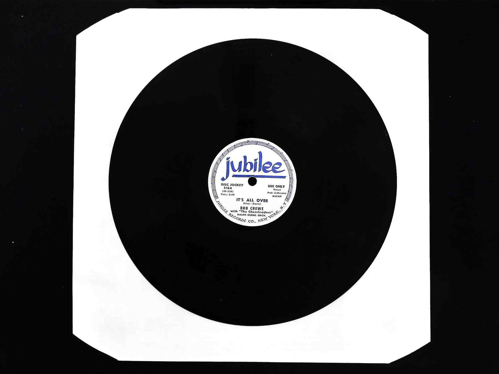 Bob Crewe, It's All Over / Punch (Jubilee Promo 45) (1 of 2)