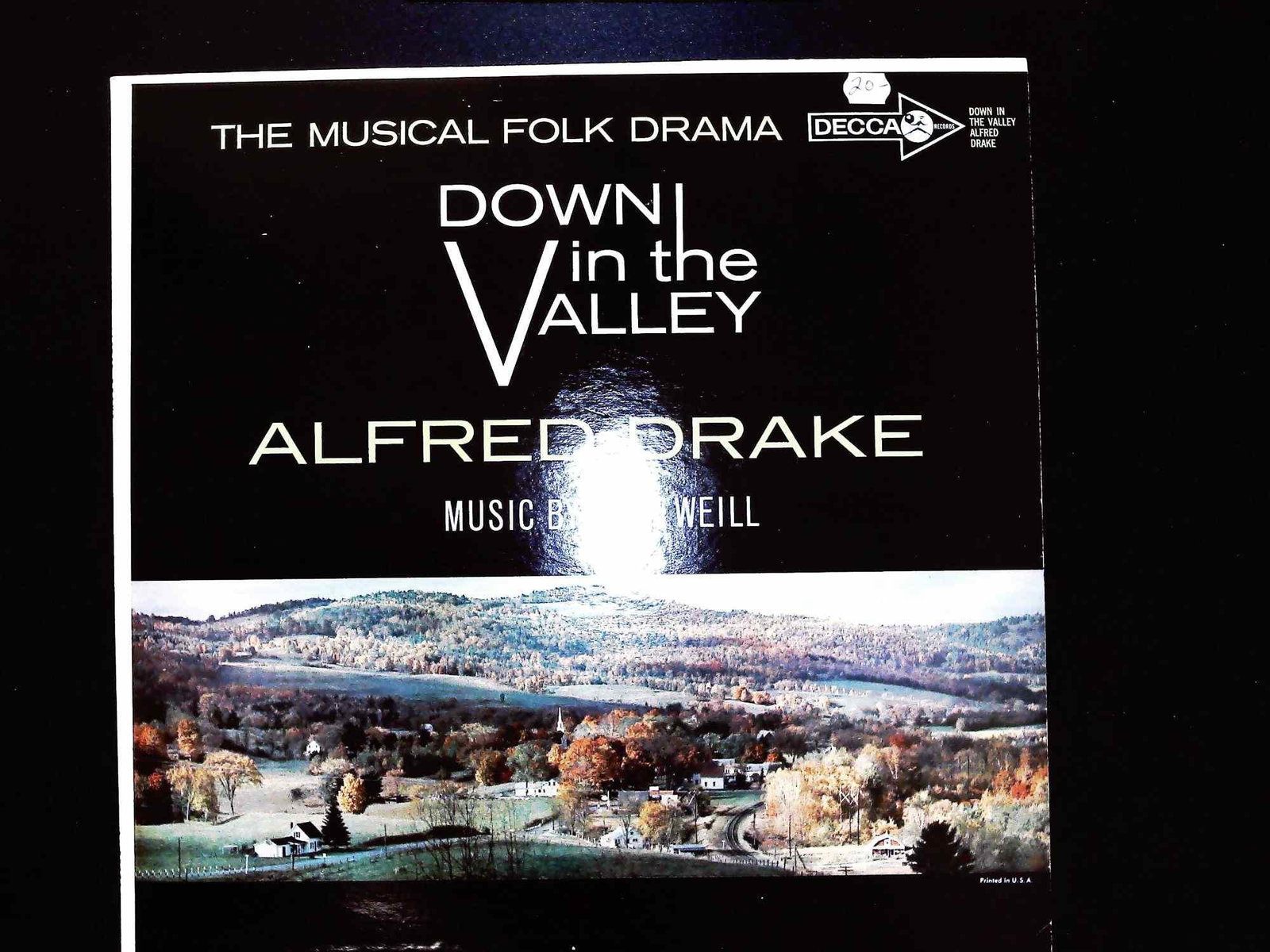 Kurt Weill Down in the Valley Starring Alfred Drake Decca Records LP DL 4239 (1 of 2)