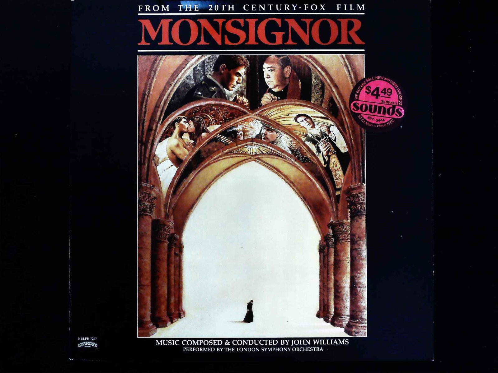 Monsignor Original Motion Picture Soundtrack LP: One original motion picture soundtrack record for the 1982 20th Century-Fox film Monsignor. The music was composed and conducted by John Williams and performed by The London Symphony Orchestra. This s