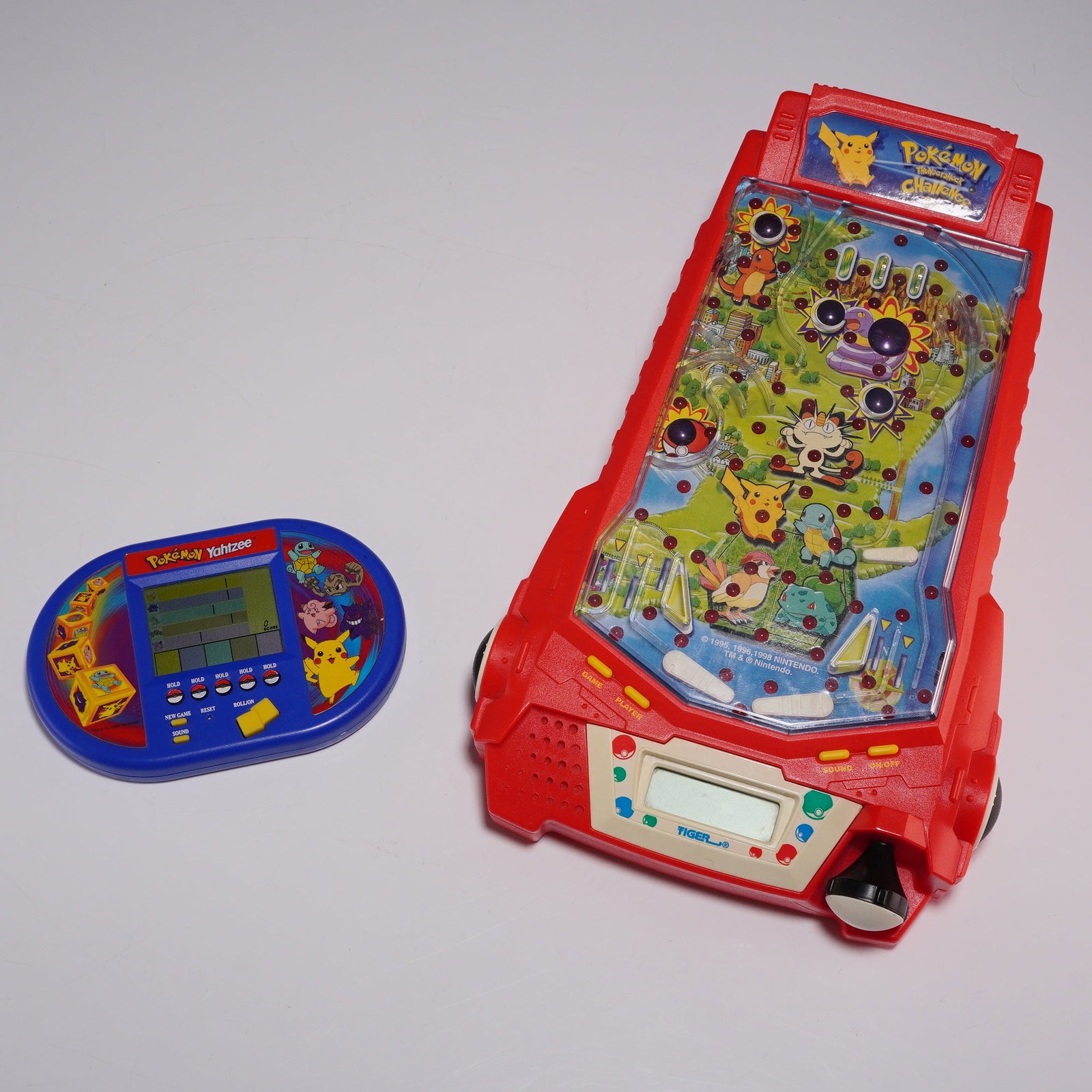 2pc Pokemon Electronic Games by Tiger Electronics including Thundershock Challenge Pinball and (1 of 3)