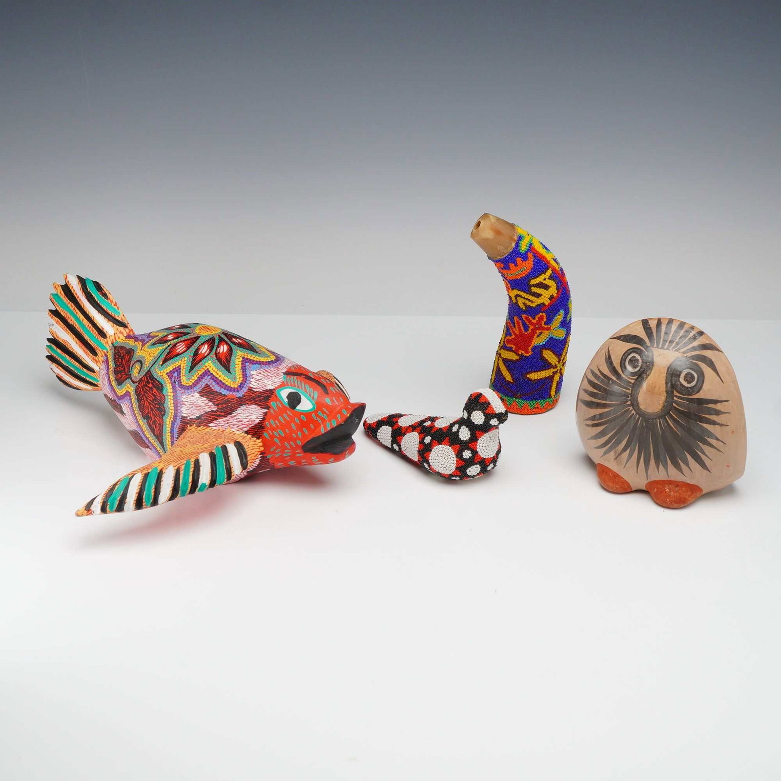 4pc Mexican Folk Art Pieces including Manuel Duarte Alebrije (1 of 3)