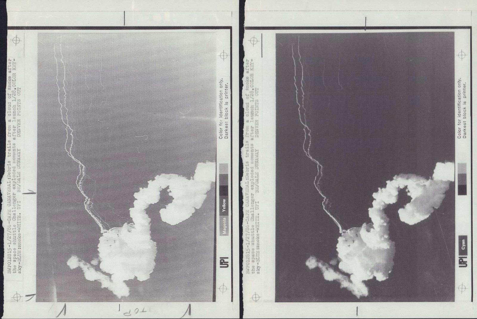 Space Shuttle Challenger Disaster and Christa McAuliffe News Service Printer Proofs and Memorabilia (1 of 4)