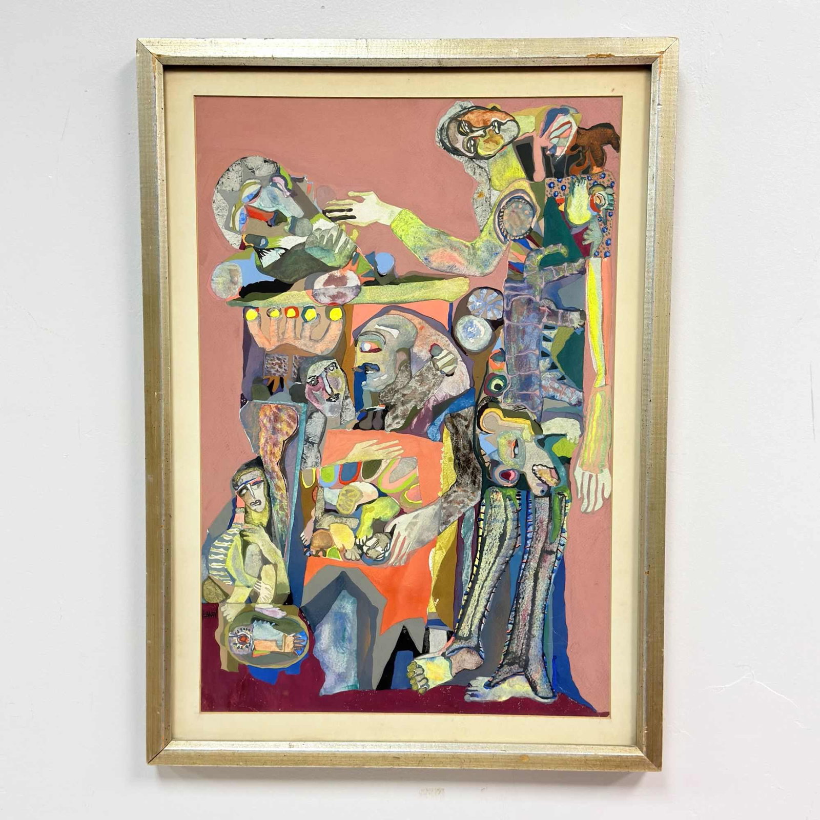 Paul Shimon (American, 1922-2011) Abstract Figural Composition, Mixed Media on Paper (1 of 4)