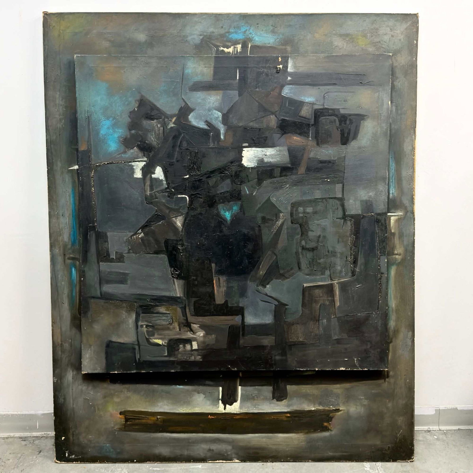 Pablo Agudelo (Colombian, 20th Century), Mensaje, Mid-Century Abstract Oil on Overlaid Canvases (1 of 4)