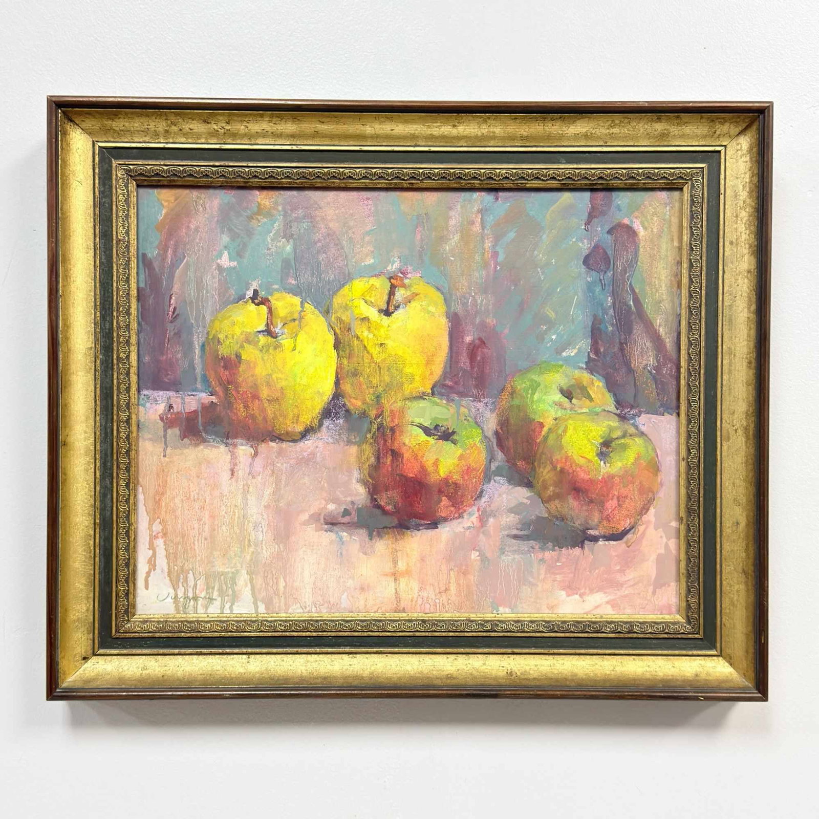 Hank Virgona (American, 1929-2019) Mixed Media on Board Still Life of Apples (1 of 5)