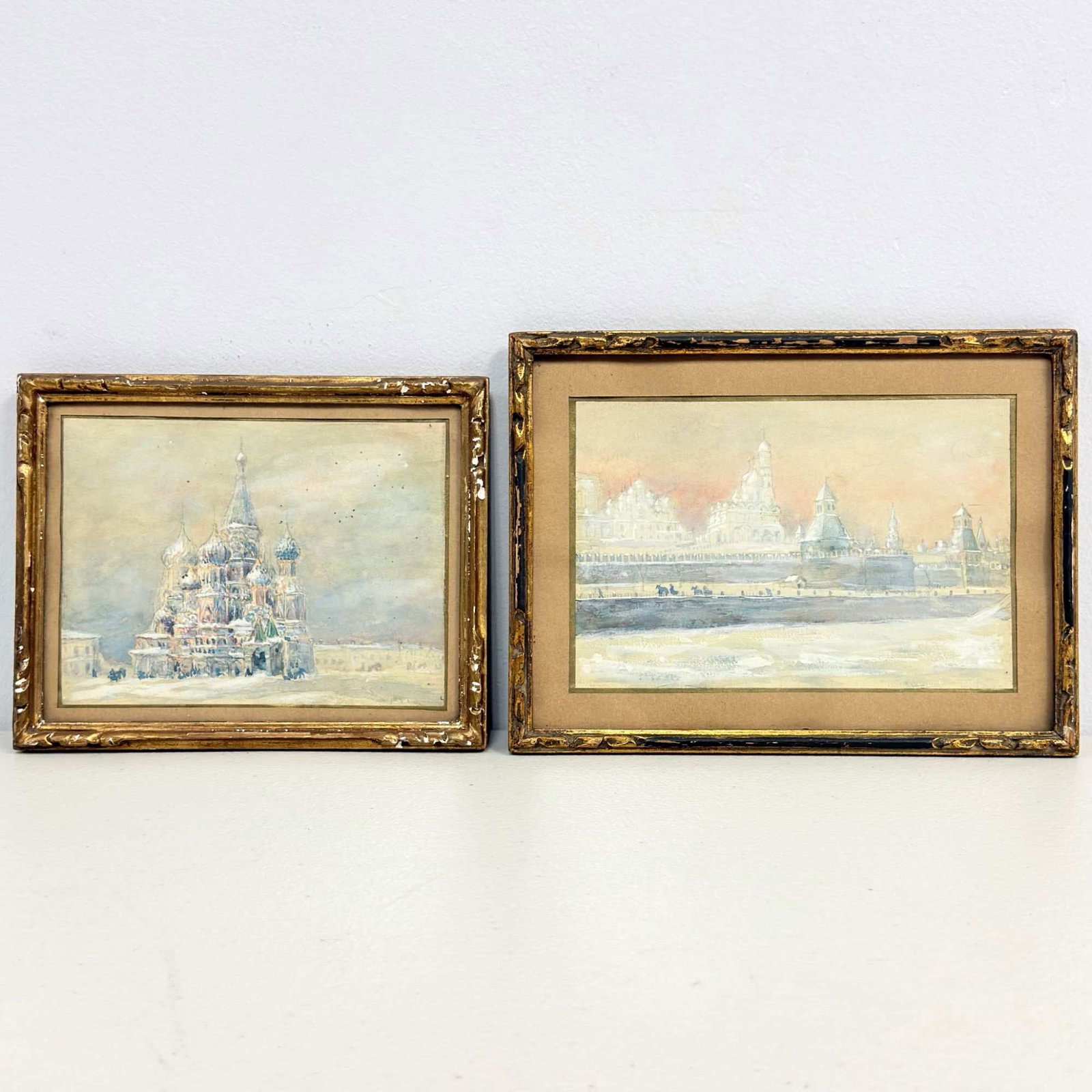 2pc Leon Schapochnikoff (Russian, 1882??"1961), Moscow Winter Landscapes (1 of 4)