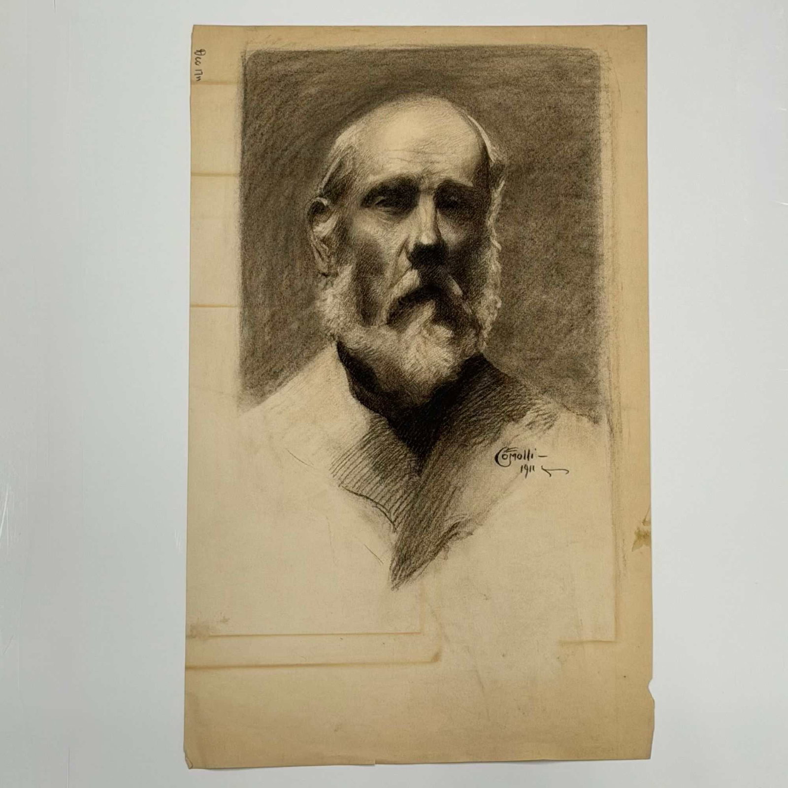 Angelo Comolli (Italian, 1863-1949), Charcoal Portrait of a Bearded Man, 1911 (1 of 5)