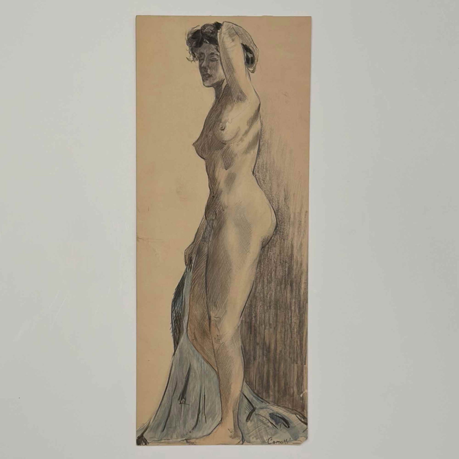 Angelo Comolli (Italian, 1863-1949), Standing Female Nude Drawing, ca. 1911-1913 (1 of 5)