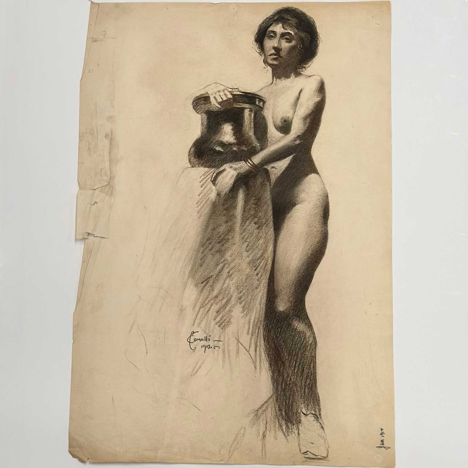 Angelo Comolli (Italian, 1863-1949), Standing Female Nude, 1912 (1 of 5)