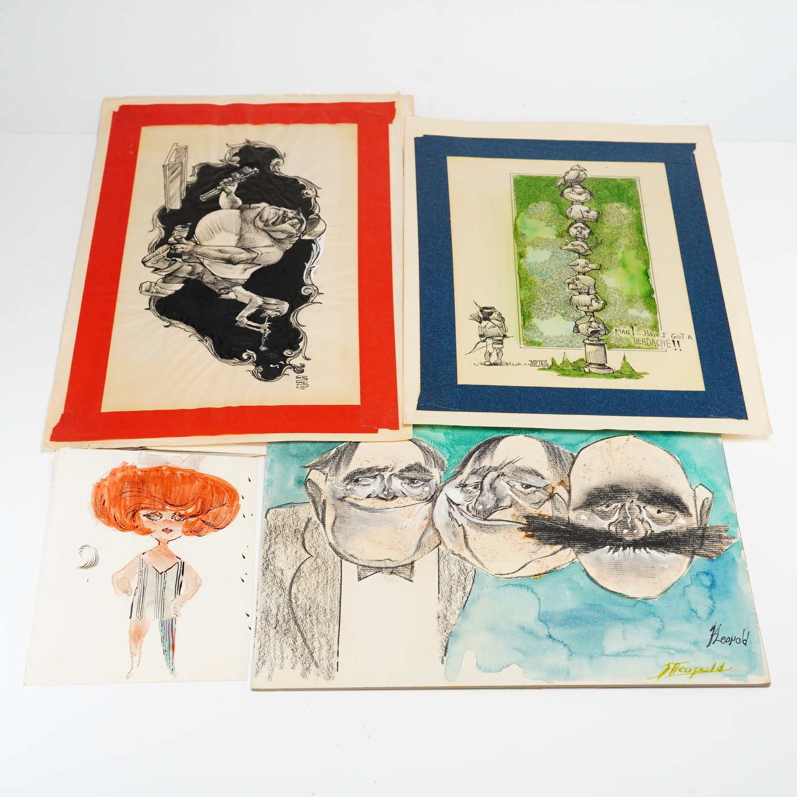 Herbert Leopold (American, 1920-2009) Collection of Sketches and Portraits (1 of 3)