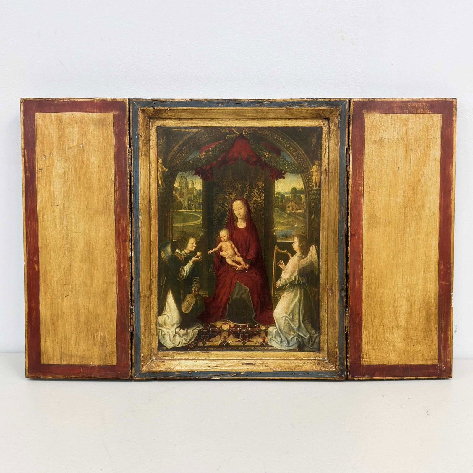 A Triptych Print on Wood Panel After Hans Memling (1 of 6)