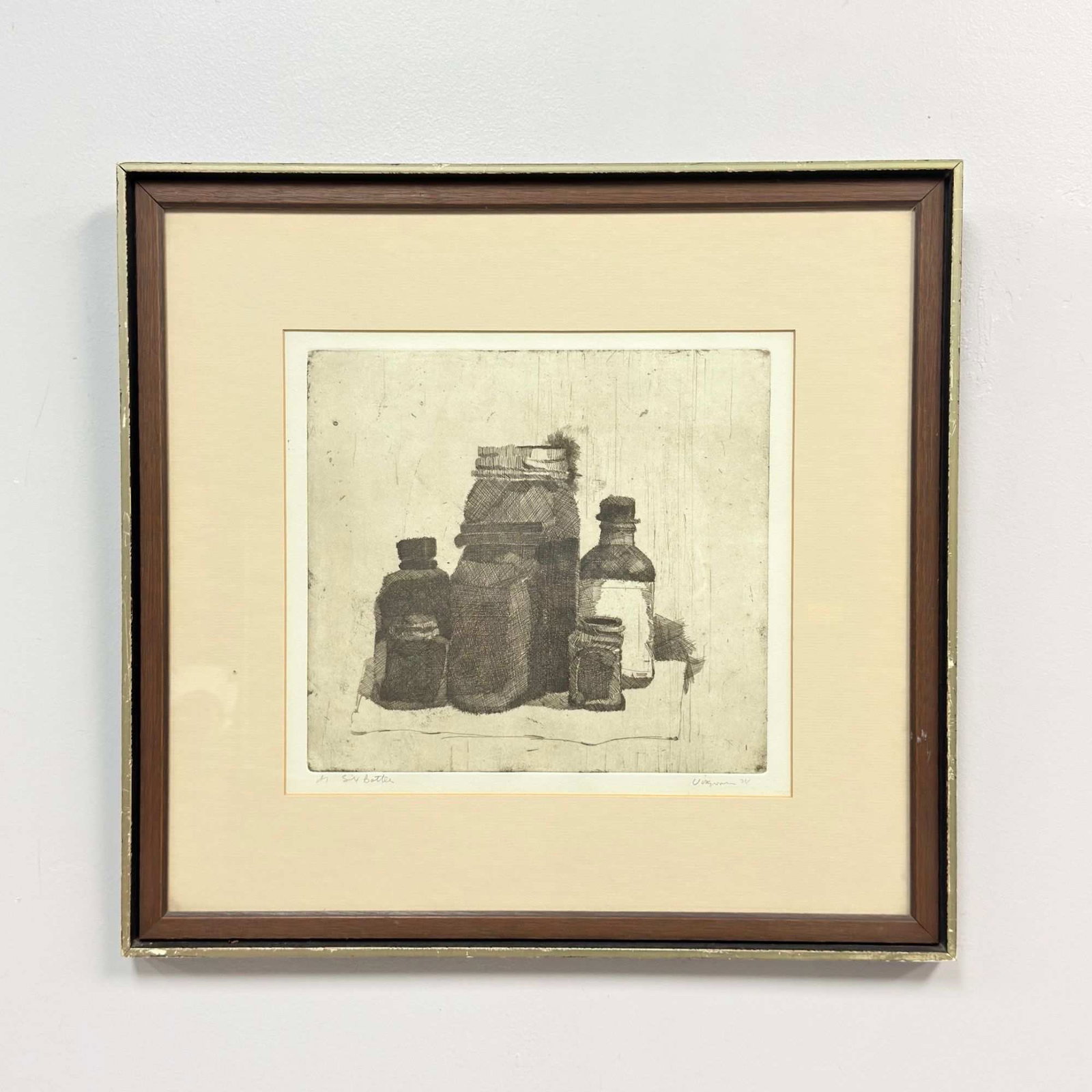 Hank Virgona (American, 1929-2019) Six Bottles, Artist Proof Etching, 1974 (1 of 3)