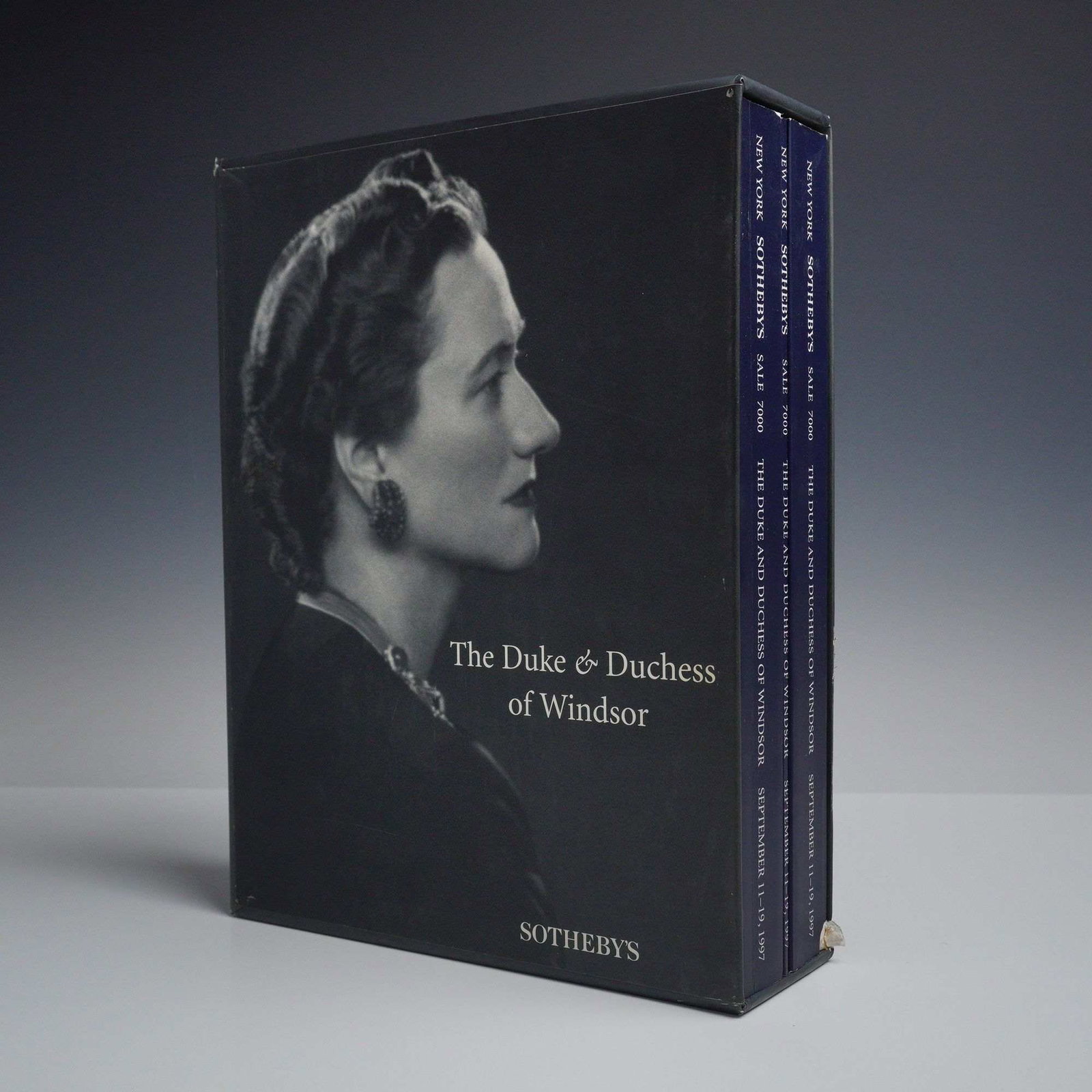 2pc The Duke & Duchess of Windsor. Sotheby's, 1997 Hardcover: This set of two hardcover auction catalogues was published by Sotheby's for Sale 7000, which took place in New York from September 11??"19, 1997. The catalogues document the historic sale of property