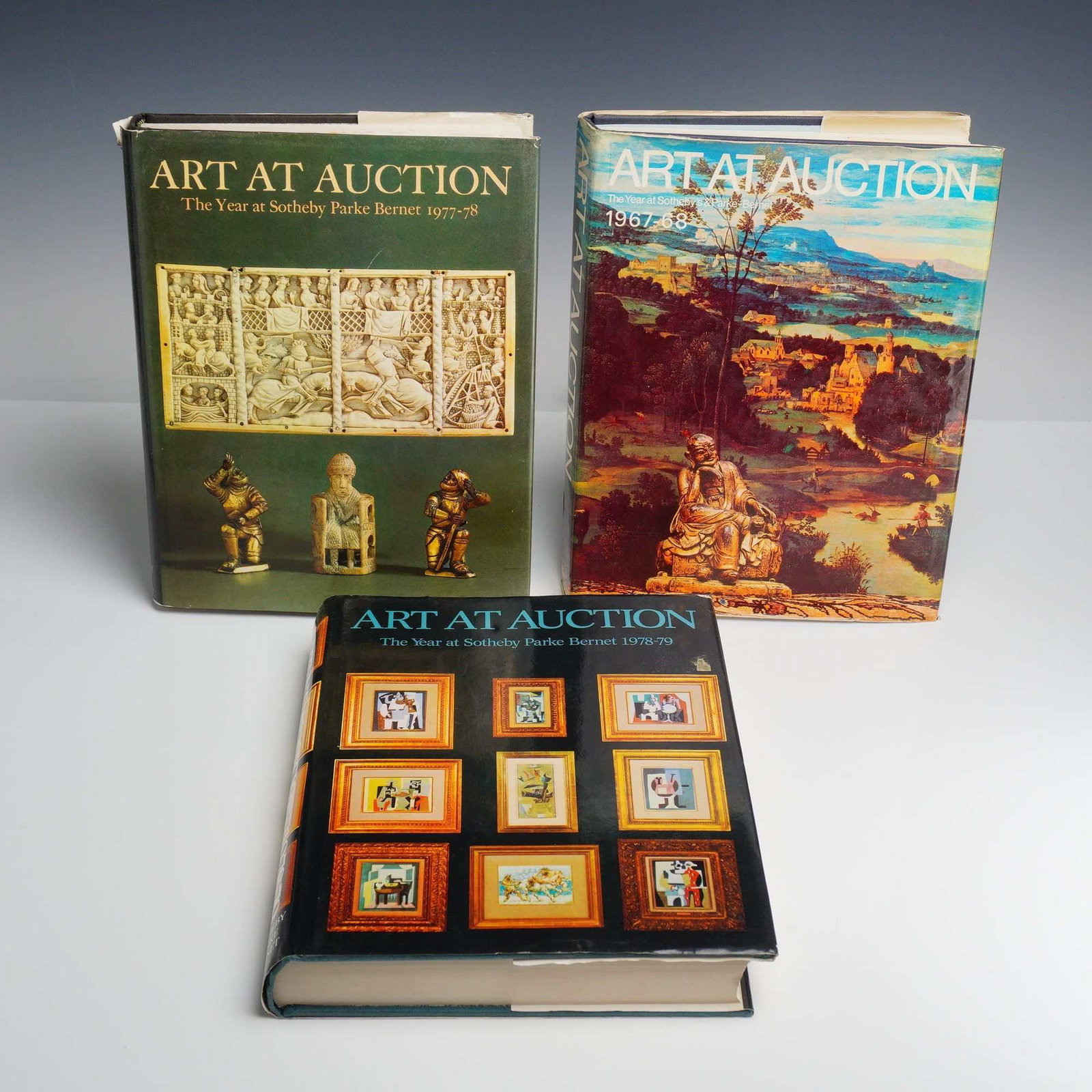 3pc Art at Auction Volumes: A lot of 3 Art at Auction Sotheby's books comprising the annual reviews for the 1967-68, 1977-78, and 1978-79 seasons. These reference volumes document the most significant sales at Sotheby's and Park