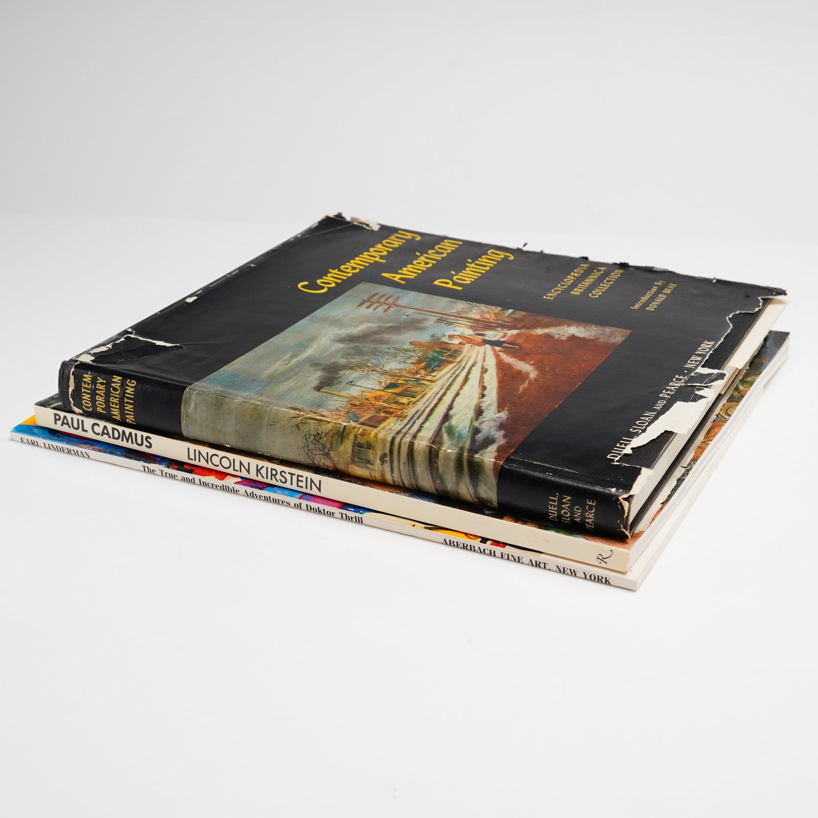 3pc 20th Century American Art Books: This lot comprises three publications focused on mid-to-late 20th-century American art. The first volume is Contemporary American Painting: Encyclop?dia Britannica Collection, featuring an