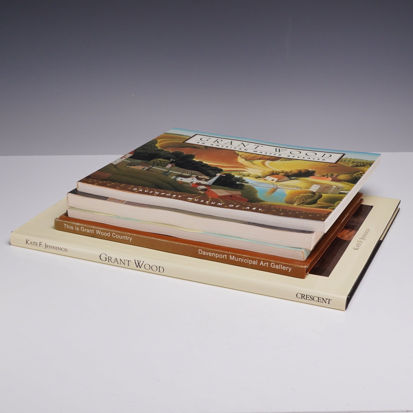 A Collection of 5 Books and Exhibition Catalogs on American Artist Grant Wood. (DJ) (1 of 5)