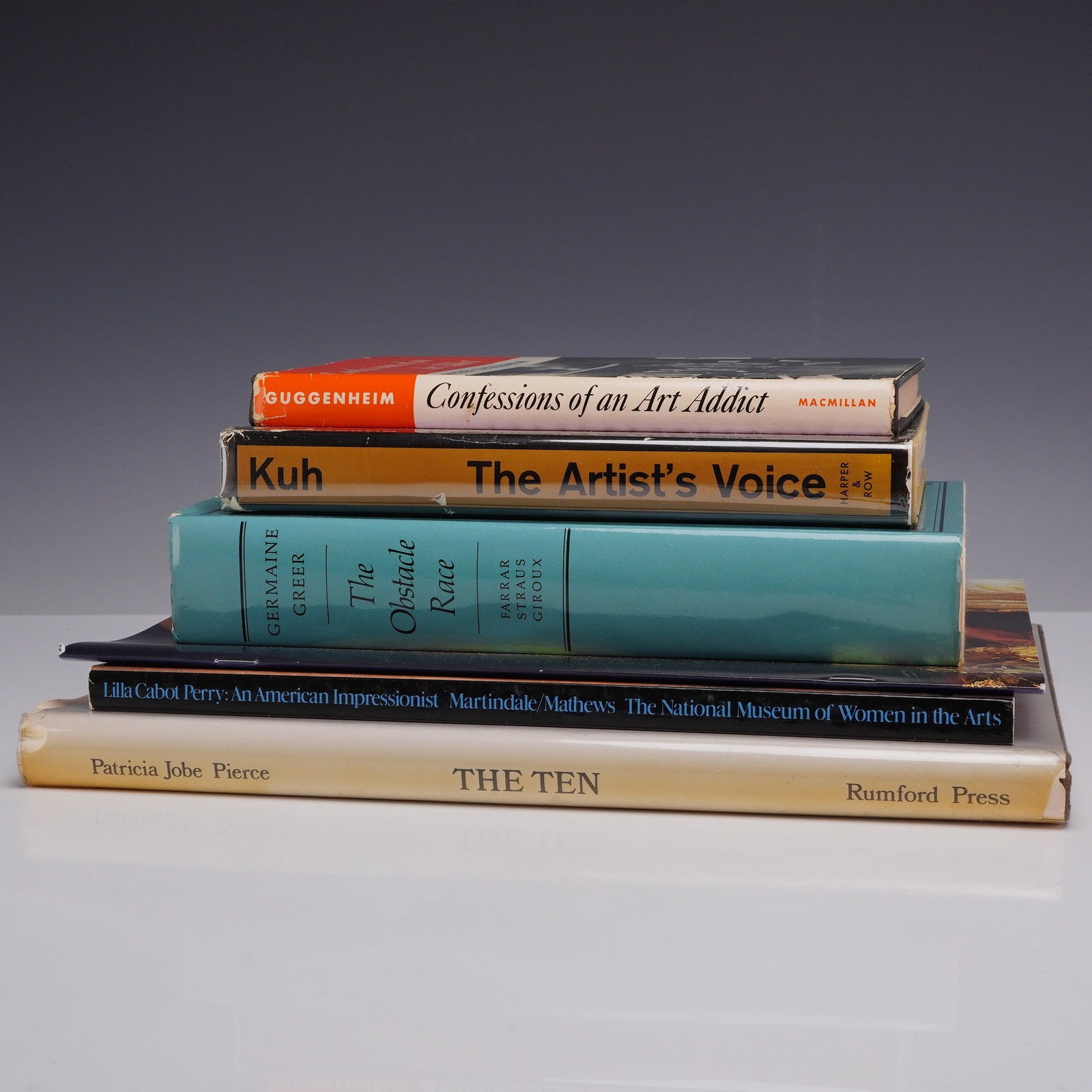 Lot of 6 Women Author Books and Exhibition Catalogs: This lot of 6 women author books and exhibition catalogs focuses on art history, artist biographies, and the study of women painters. The collection comprises four hardcover volumes with original