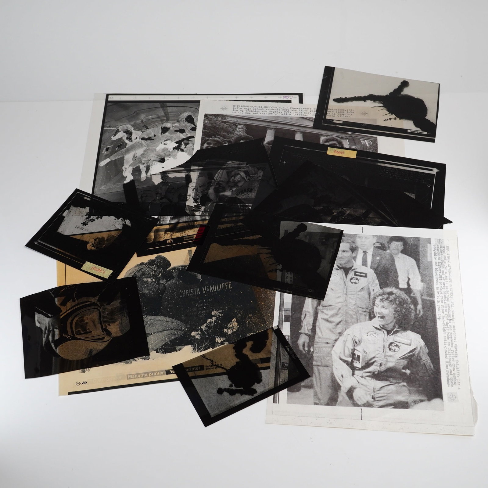 A Collection of Christa McAuliffe and Space Shuttle Challenger Disaster Negatives and Memorabilia (1 of 3)