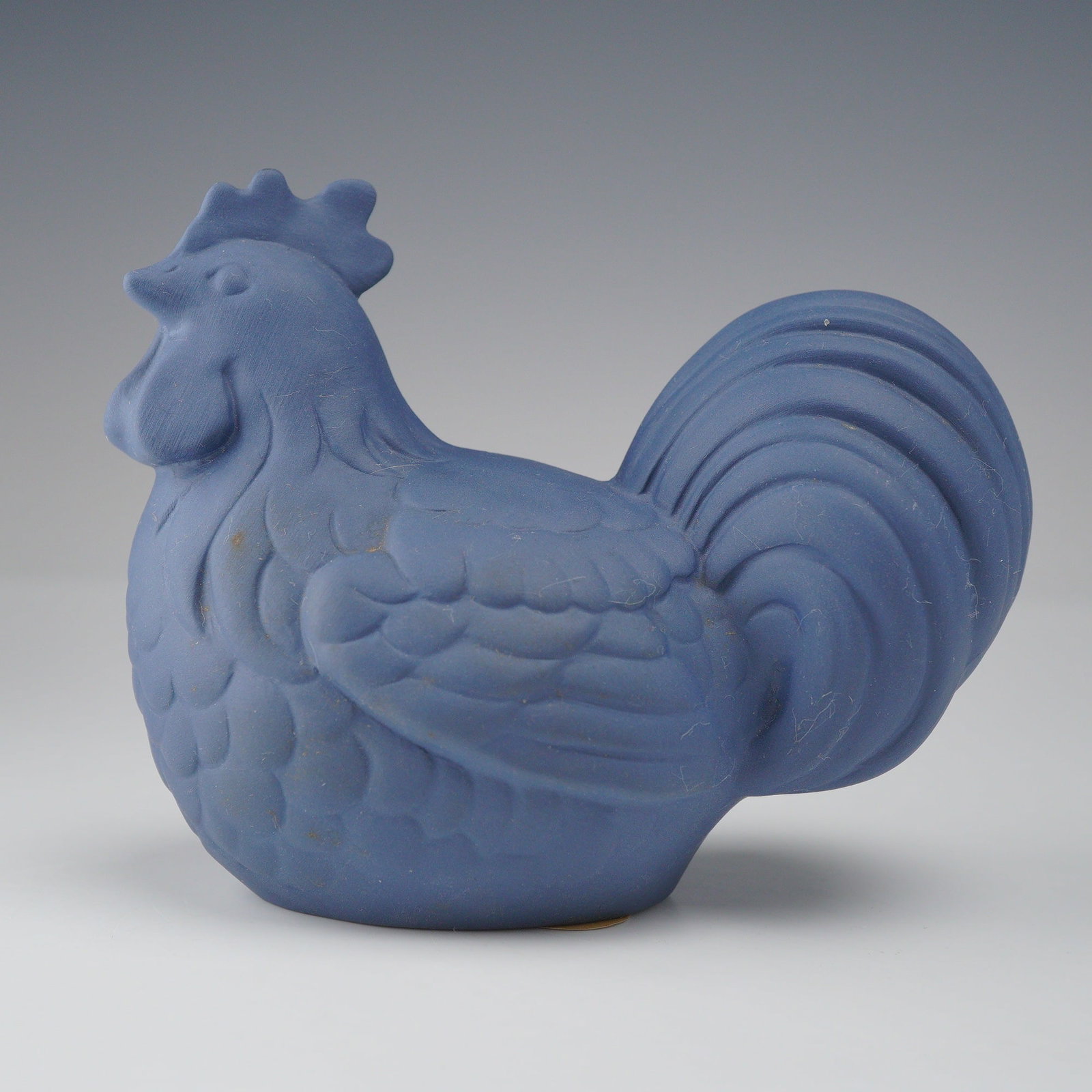 Wedgwood Matte Blue Ceramic Figurine, Chicken (1 of 3)