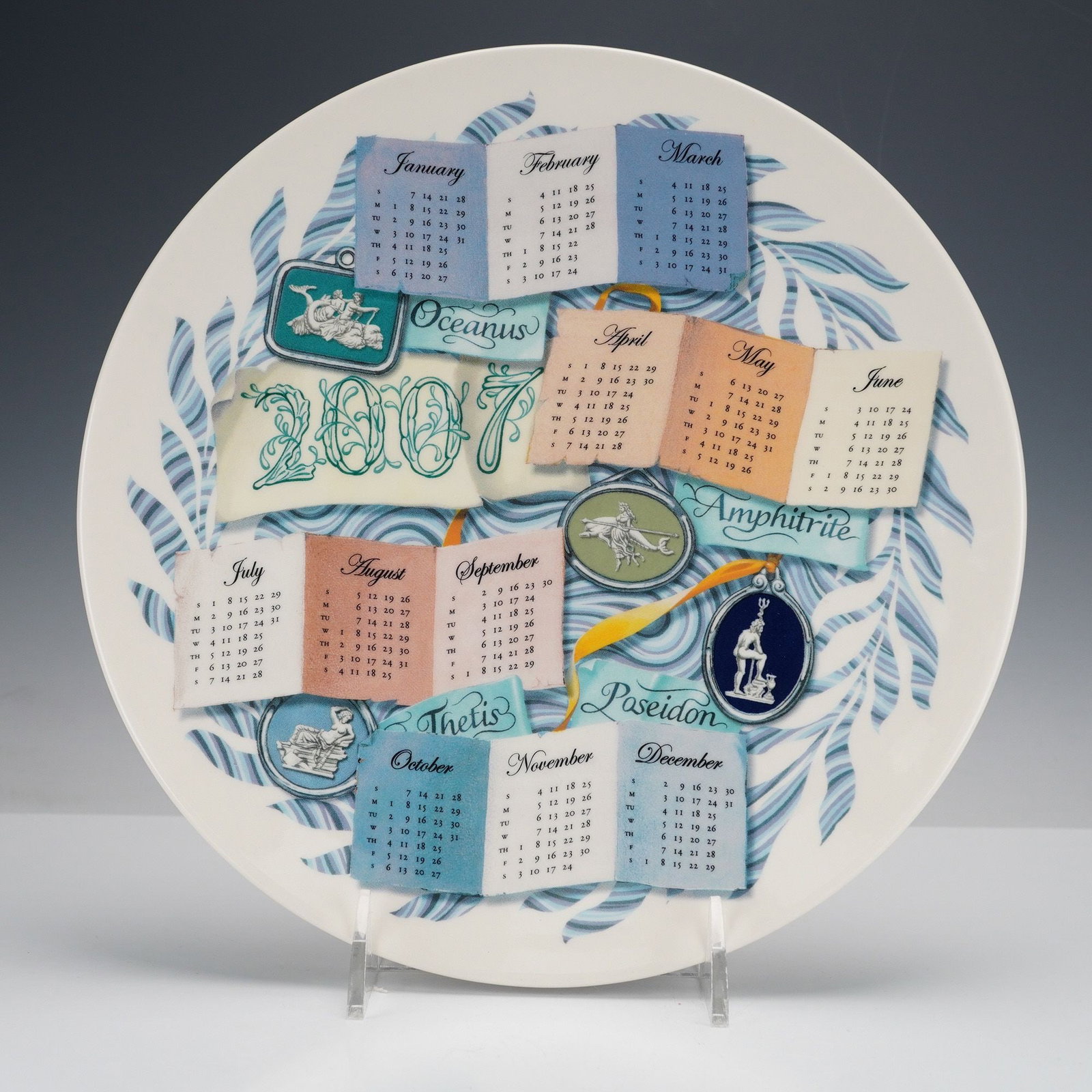 Wedgwood Queensware Calendar The Elements Water' Plate, 2007 (1 of 3)
