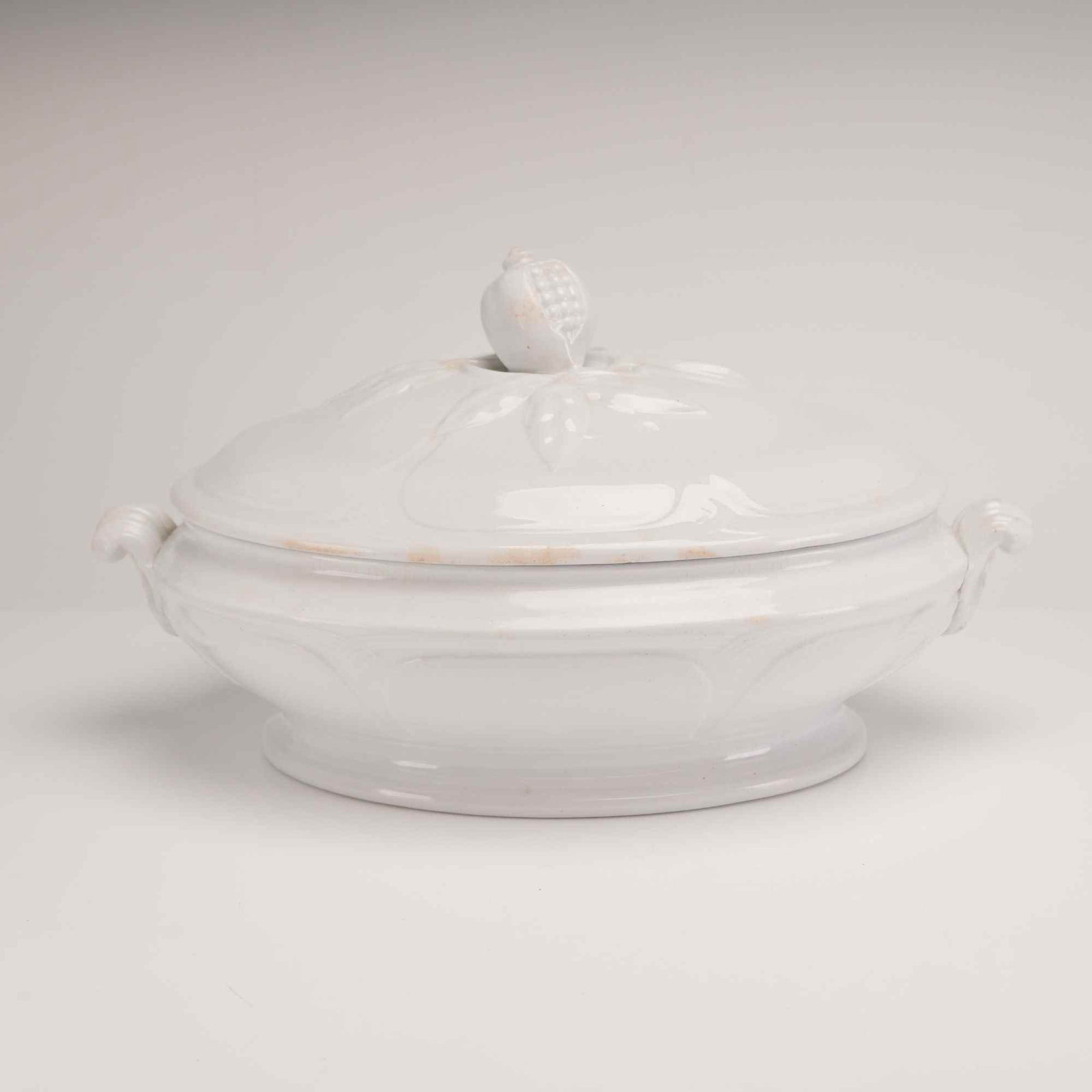 Mid-19th Century Jacob Furnival White Ironstone Oval Covered Vegetable Dish (1 of 3)