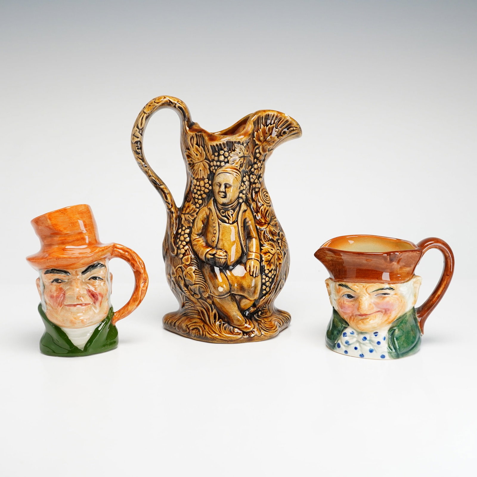 Three English and Japanese Porcelain Pottery Pitcher and Character Jugs (1 of 3)