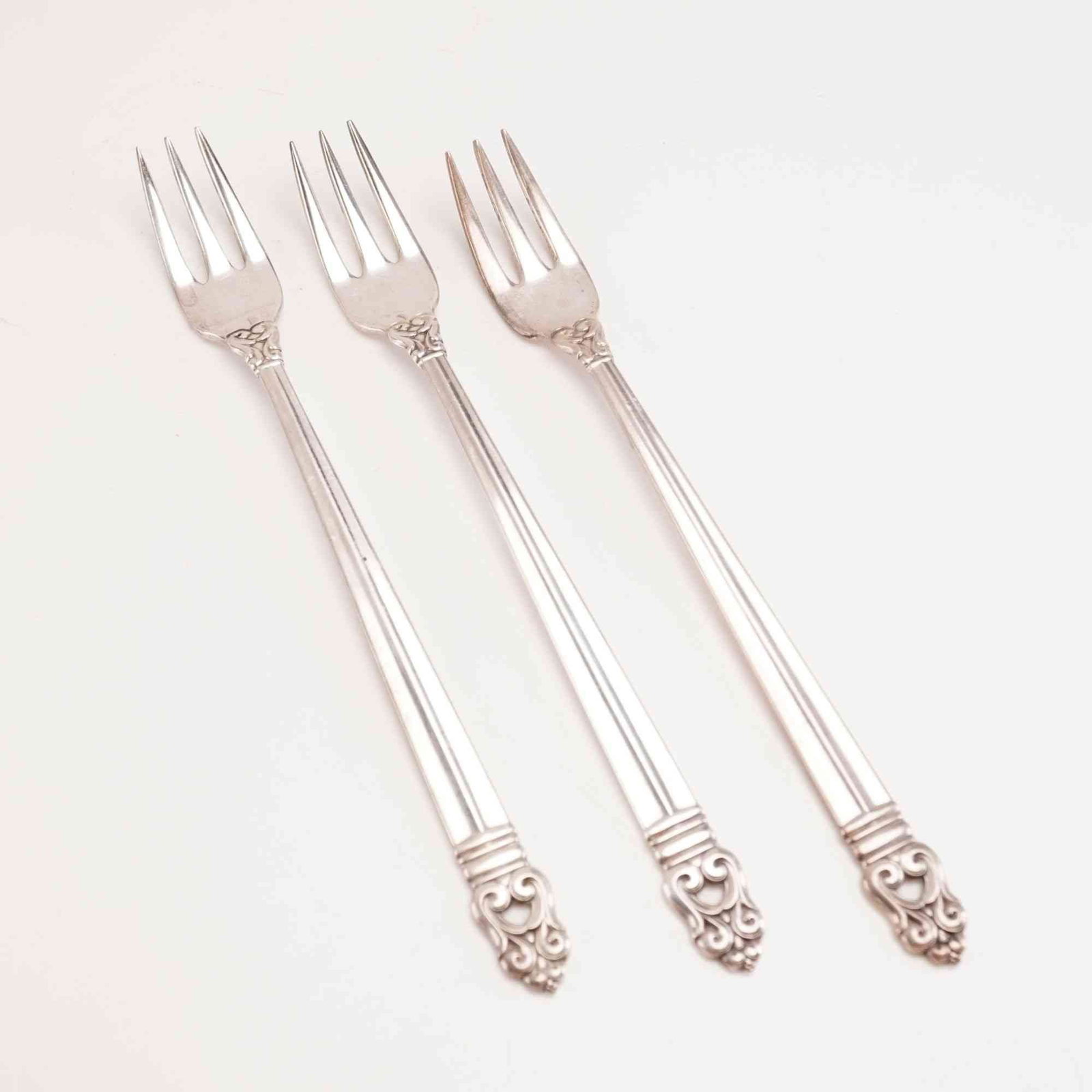 3pc International Sterling Cocktail Forks, Royal Danish (1 of 4)