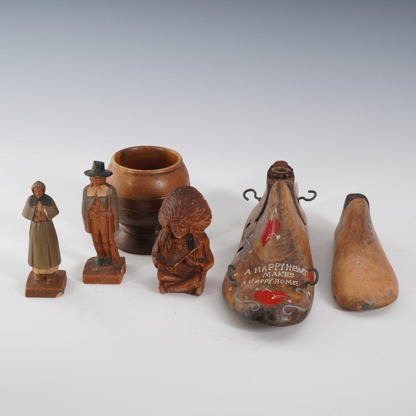 6pc Collection of Folk Art Hand-Carved and Decorative Wooden Pieces (1 of 5)