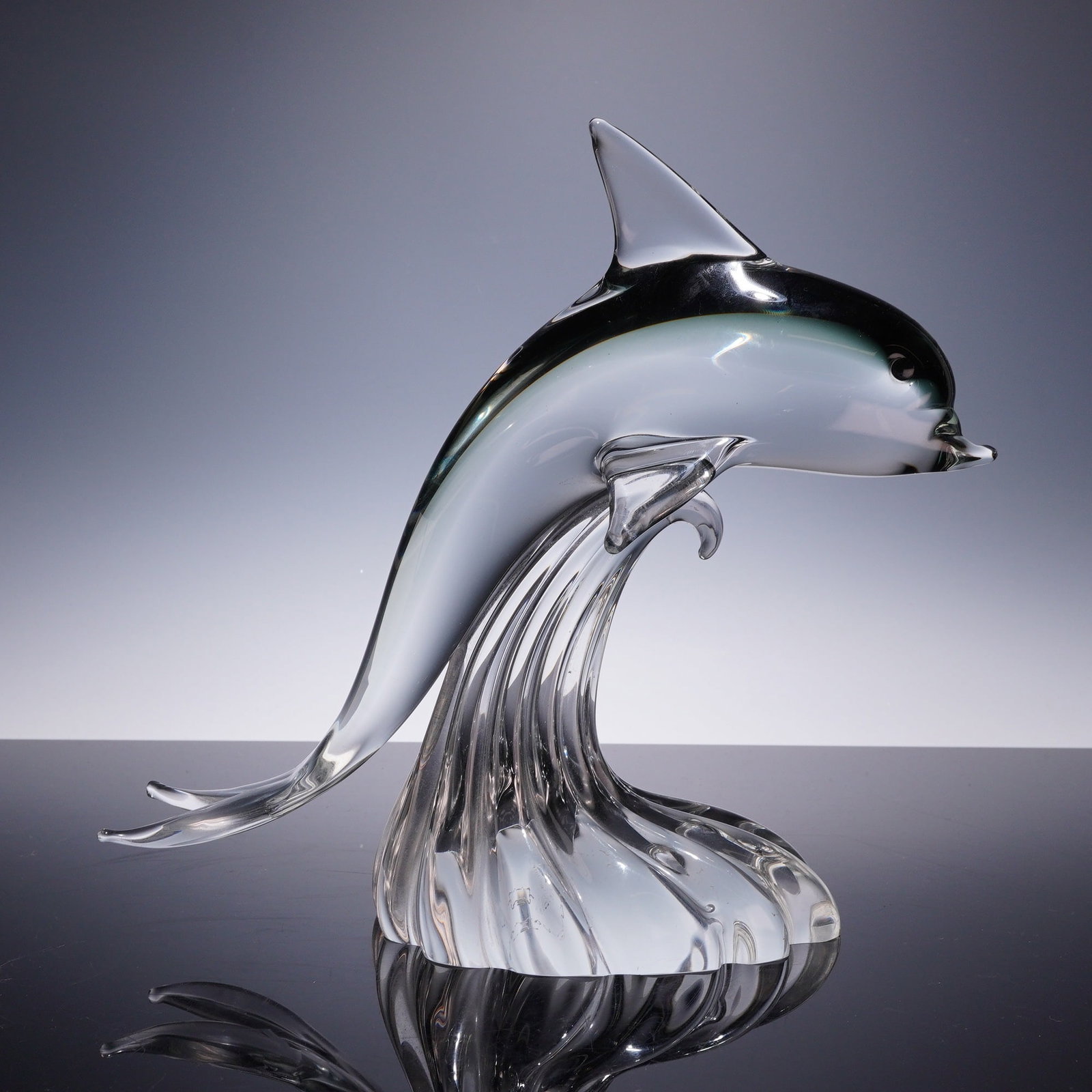 Signed Franco Bottaro Murano Art Glass Dolphin Sculpture (1 of 4)