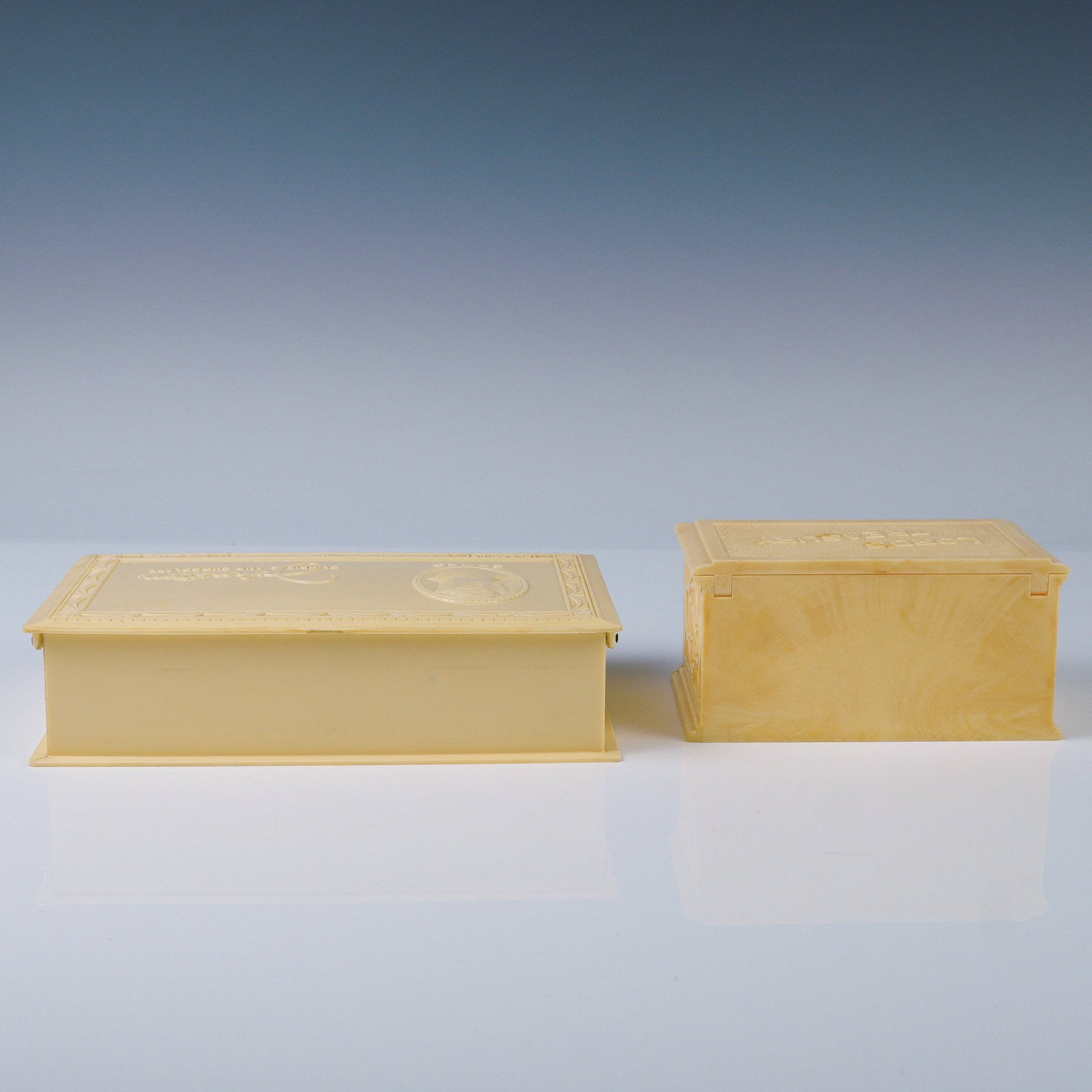 2pc Vintage Celluloid-Look Plastic Boxes - 6
