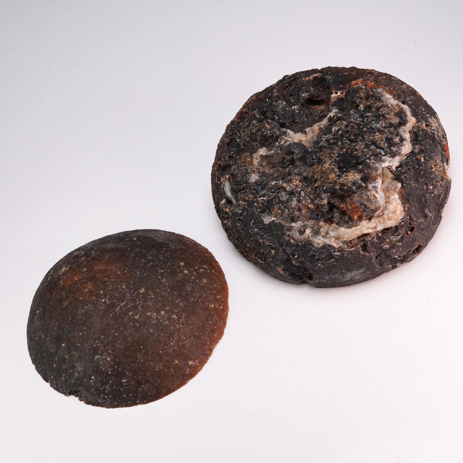 2pc Citrite and Quartz Geode - 4
