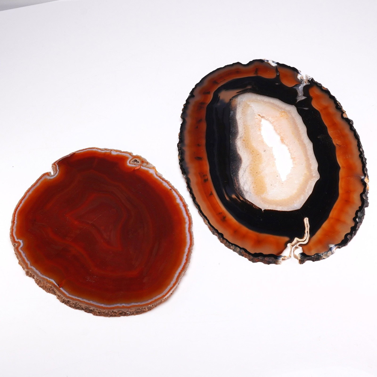 2pc Polished Agate Geode Slices - 3