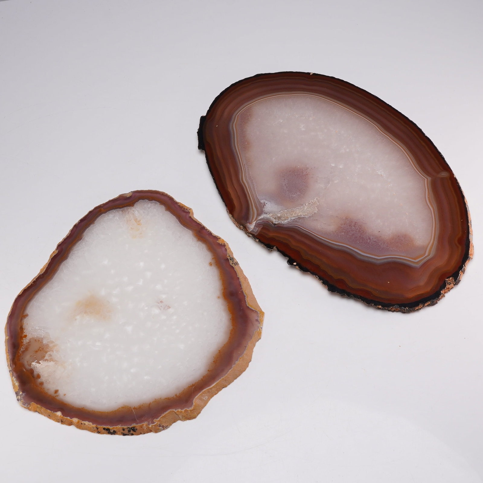 2pc Polished Agate Geode Slices with Druzy Quartz Centers (1 of 4)
