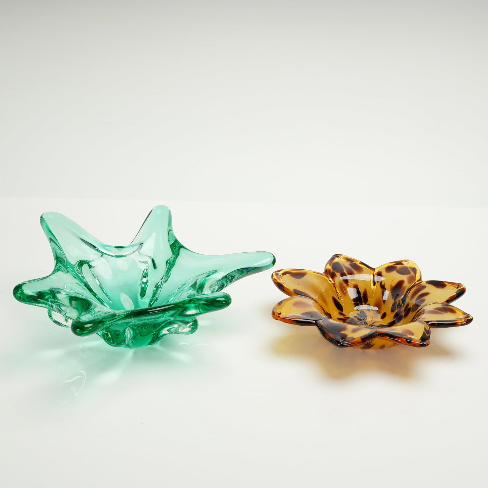 White Cristal Italian Art Glass Bowl and Freeform Glass Decorative Bowl (1 of 4)