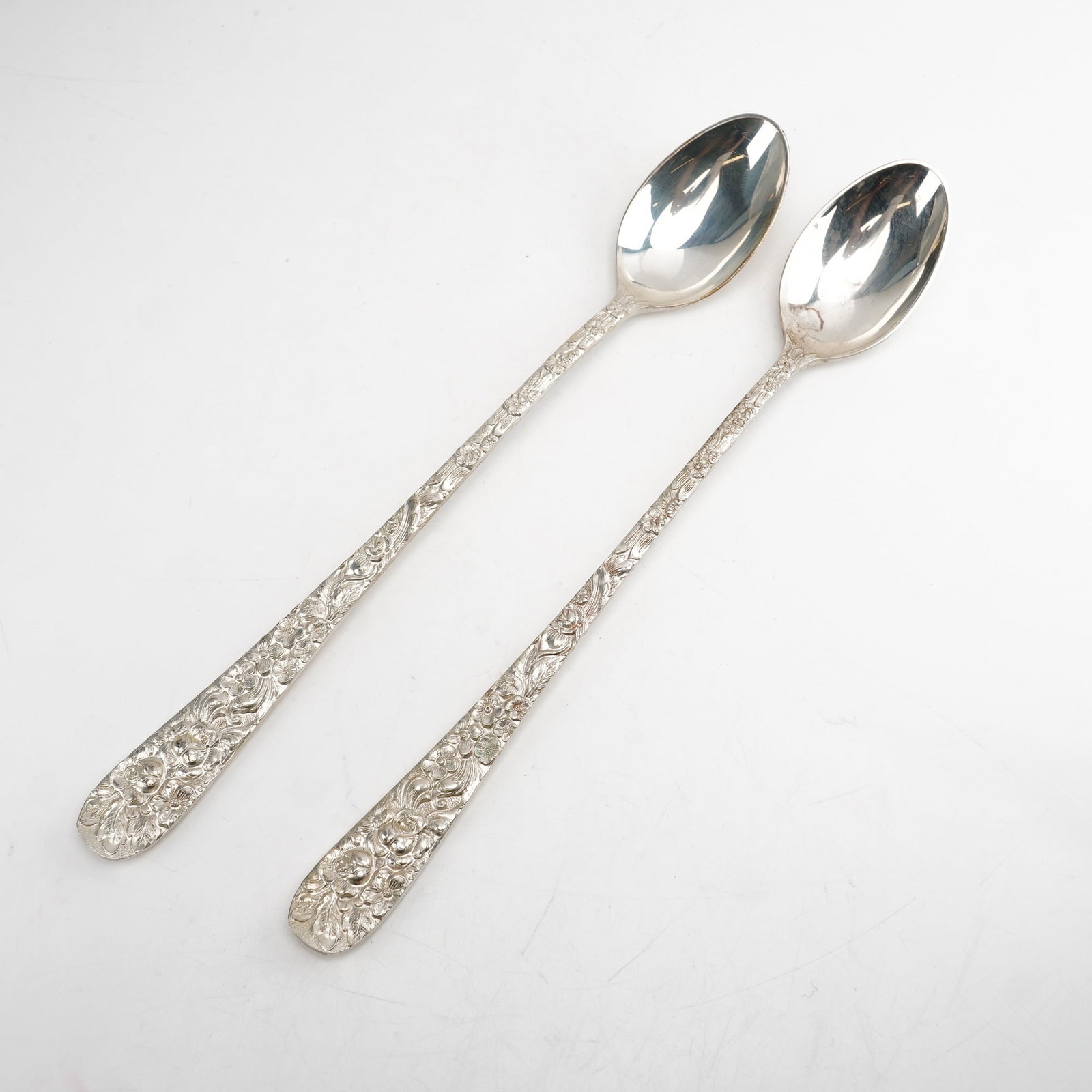 2pc Kirk Stieff Sterling Silver Iced Tea Spoons, Stieff Rose (1 of 4)