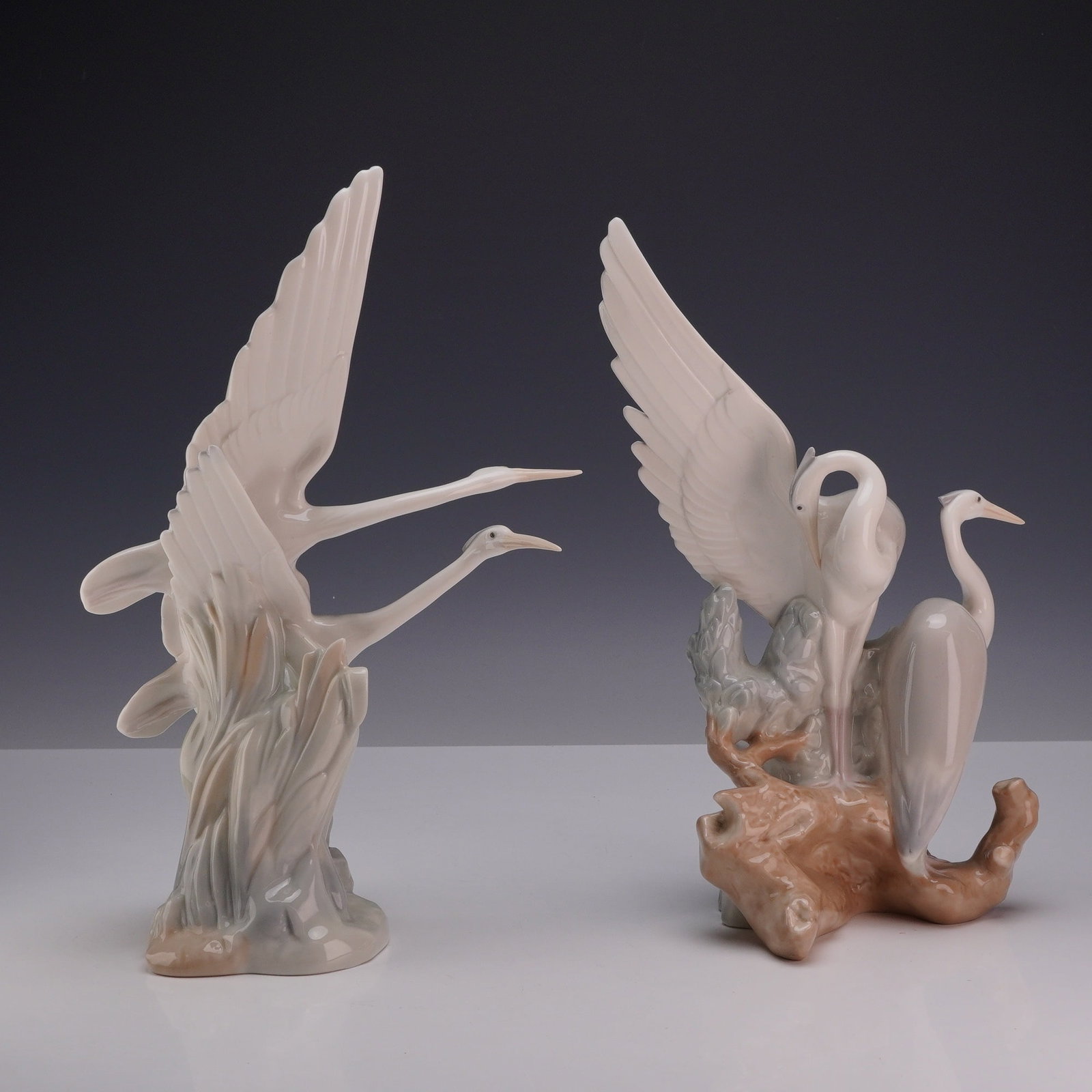 2pc Nao by Lladro Porcelain Heron Figurines, Models 10044 and 10045 (1 of 3)