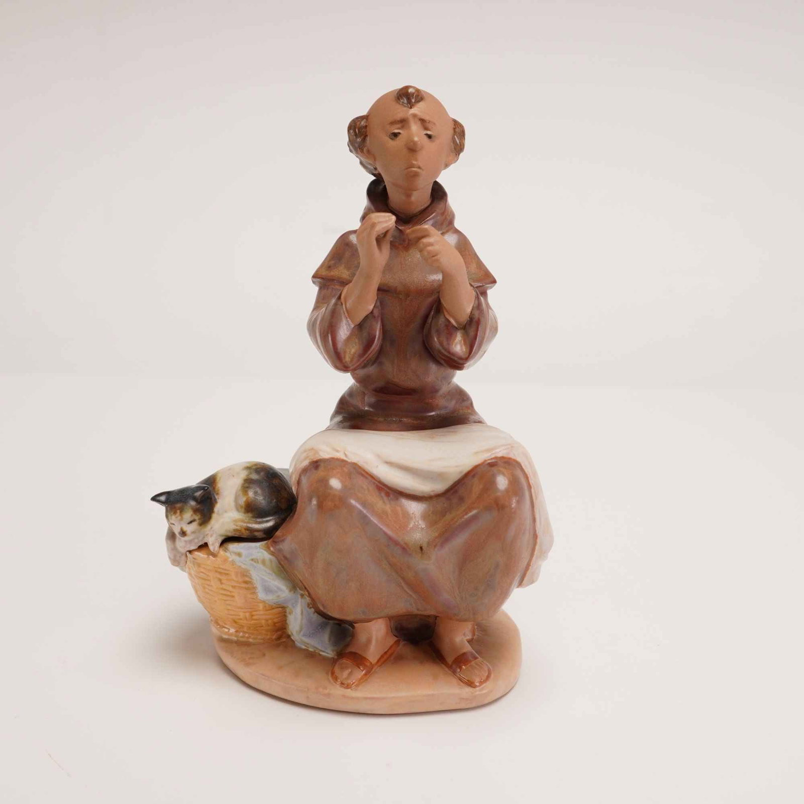 Lladro Gres Porcelain Figurine, Prayerful Stitch 1012205 (1 of 3)