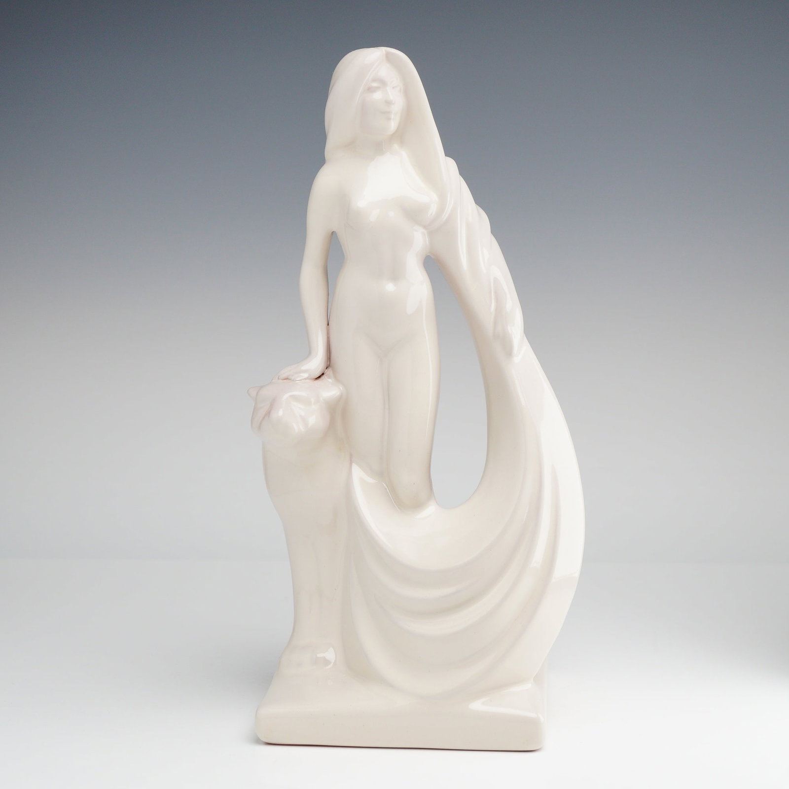 Frankoma, Lady with Panther Figurine, Model 504 (1 of 4)