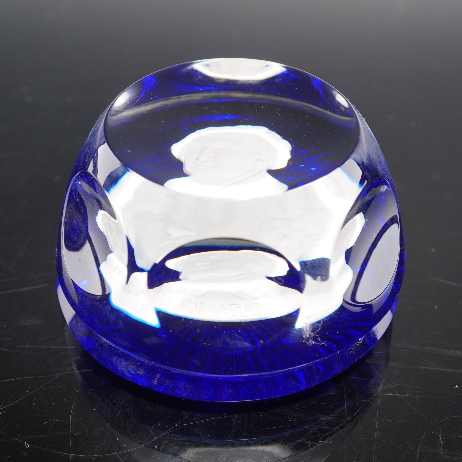 Franklin Mint Cameos in Crystal Bicentennial Paperweight, John Adams (1 of 8)